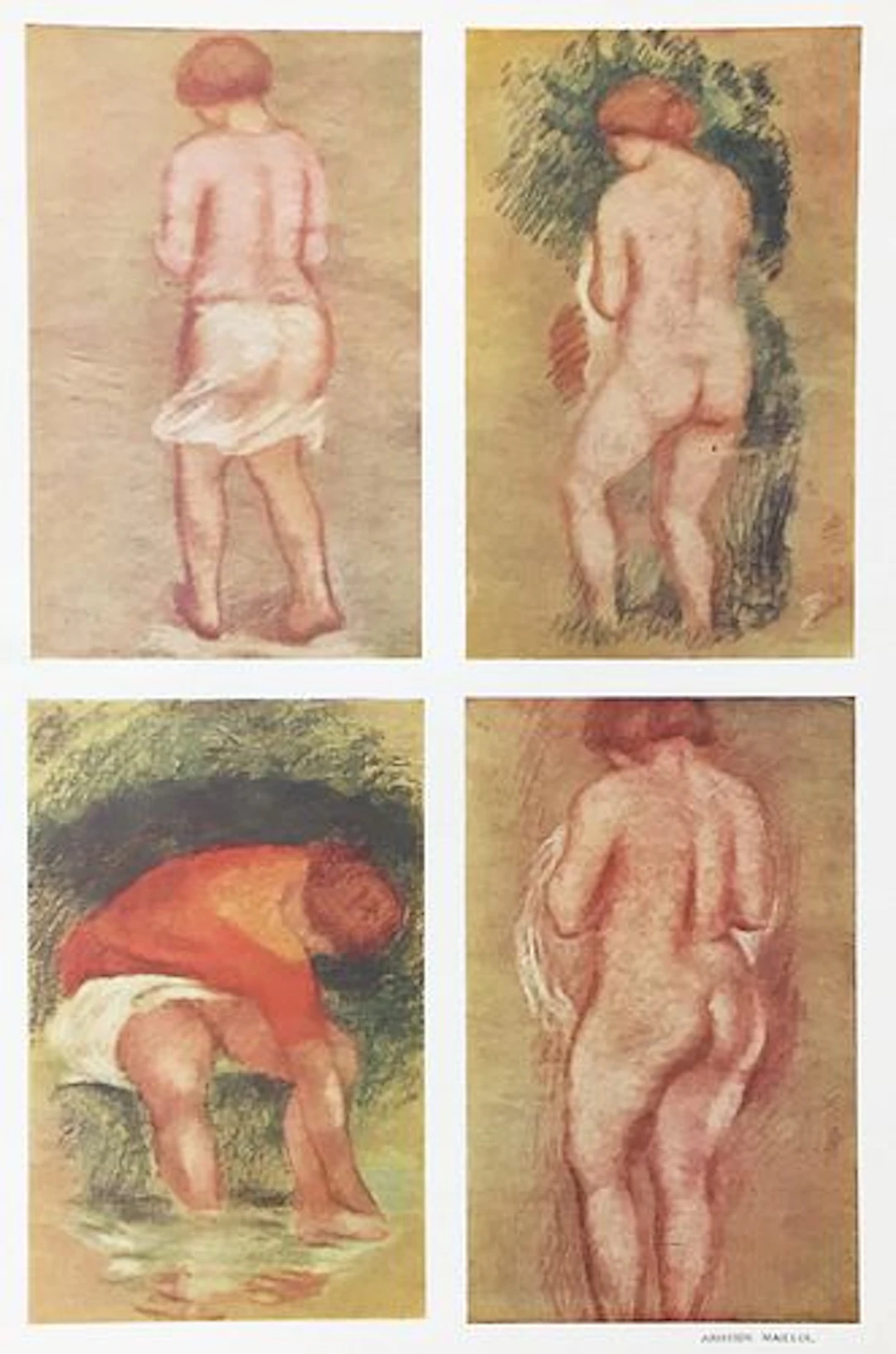 Aristide Maillol - Four Nude Pastels