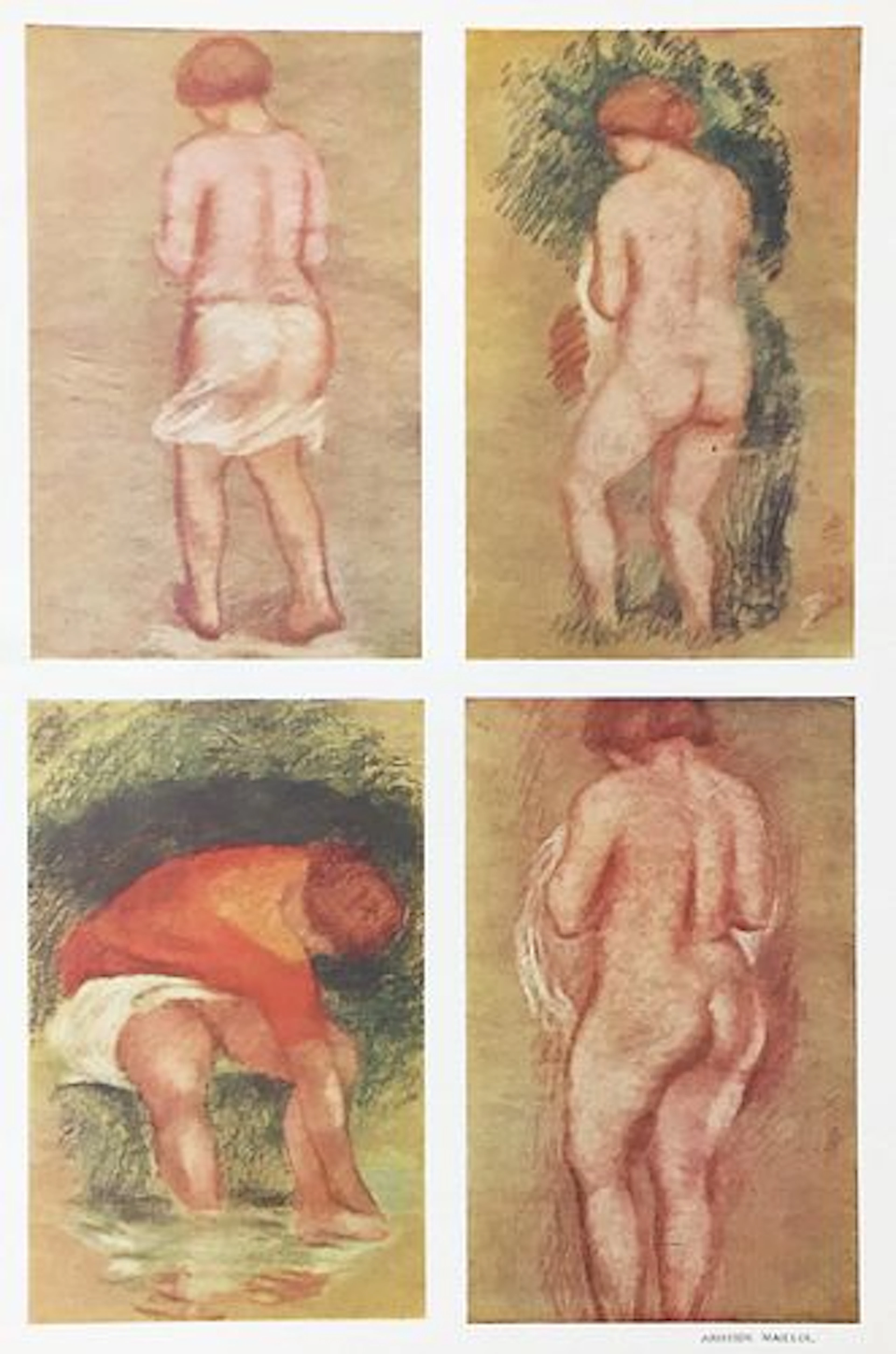 Aristide Maillol - Four Nude Pastels