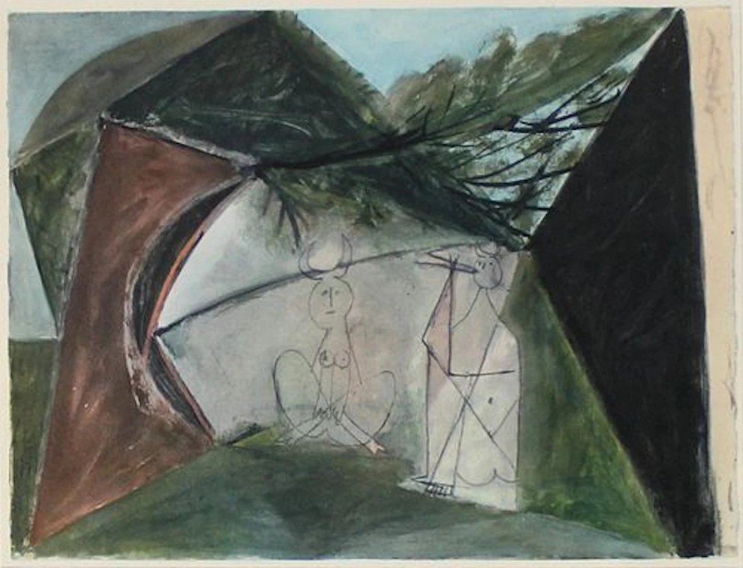 Pablo Picasso - Untitled (Two Fauns in a Landscape)