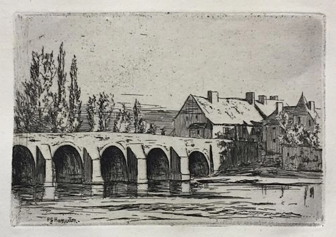 Philip Gilbert Hamerton - Bridge of Toulon sur Arroux