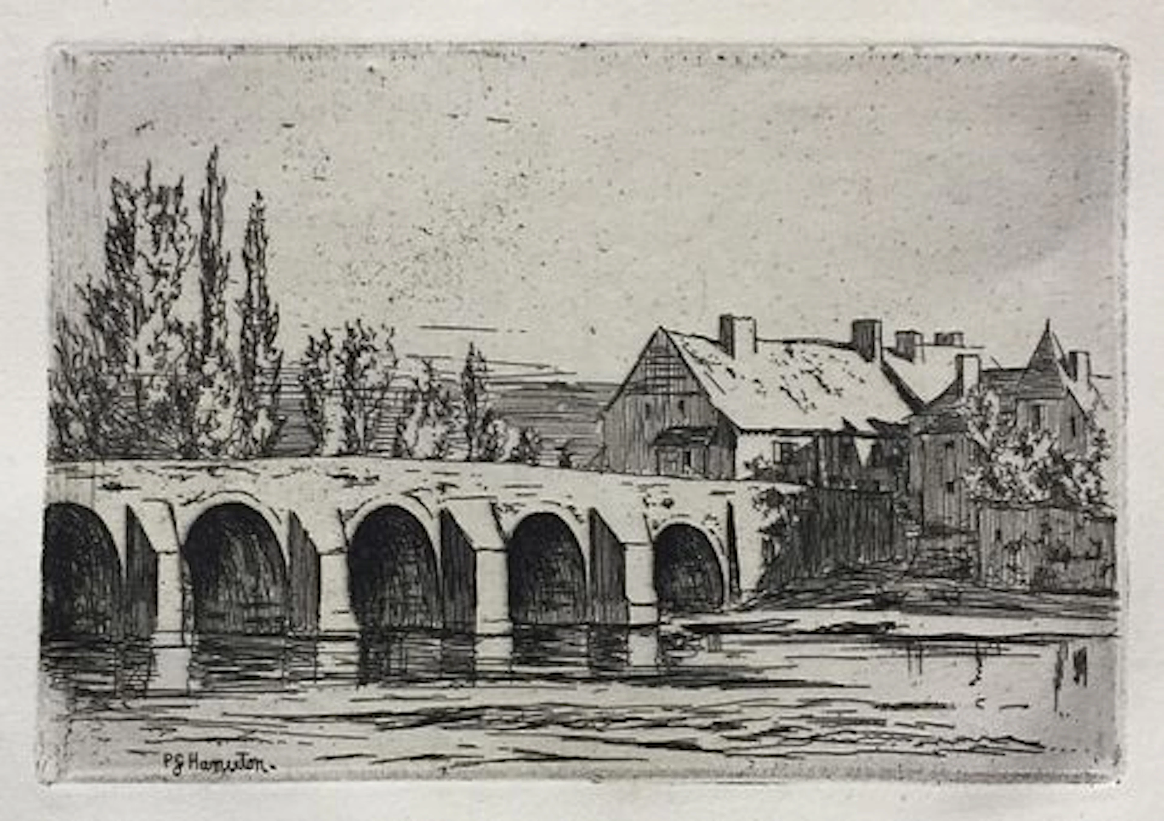 Philip Gilbert Hamerton - Bridge of Toulon sur Arroux