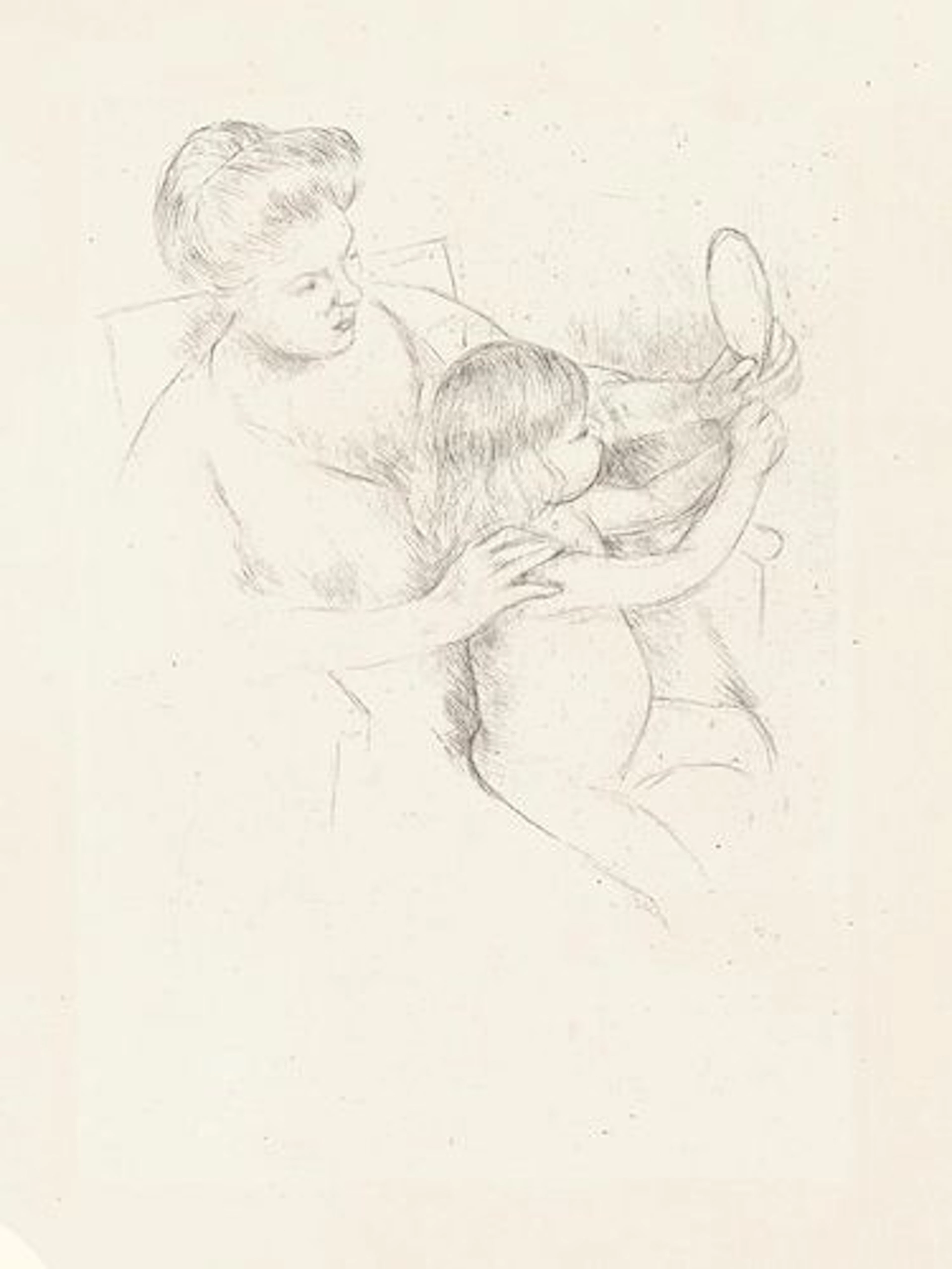 Mary Cassatt - Looking into Hand Mirror