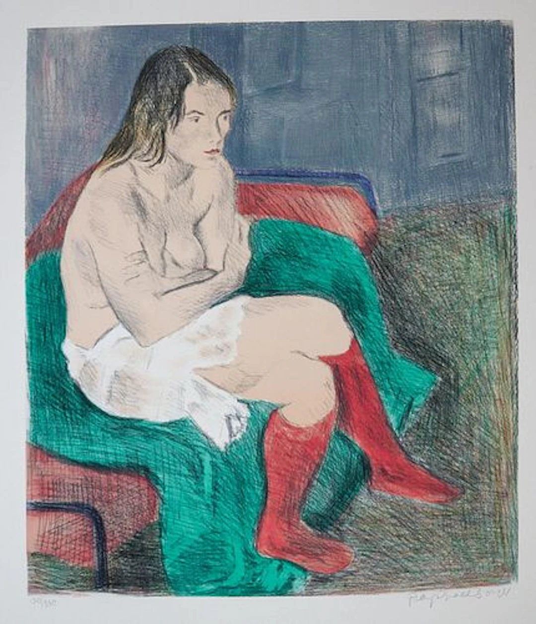 Raphael Soyer - Seated Women Pink Socks