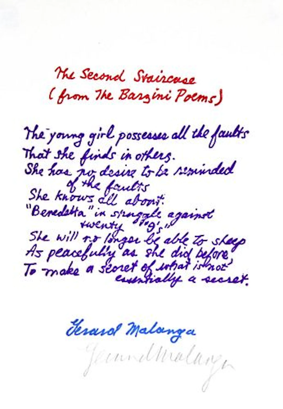 Gerard Malanga - The Second Staircase