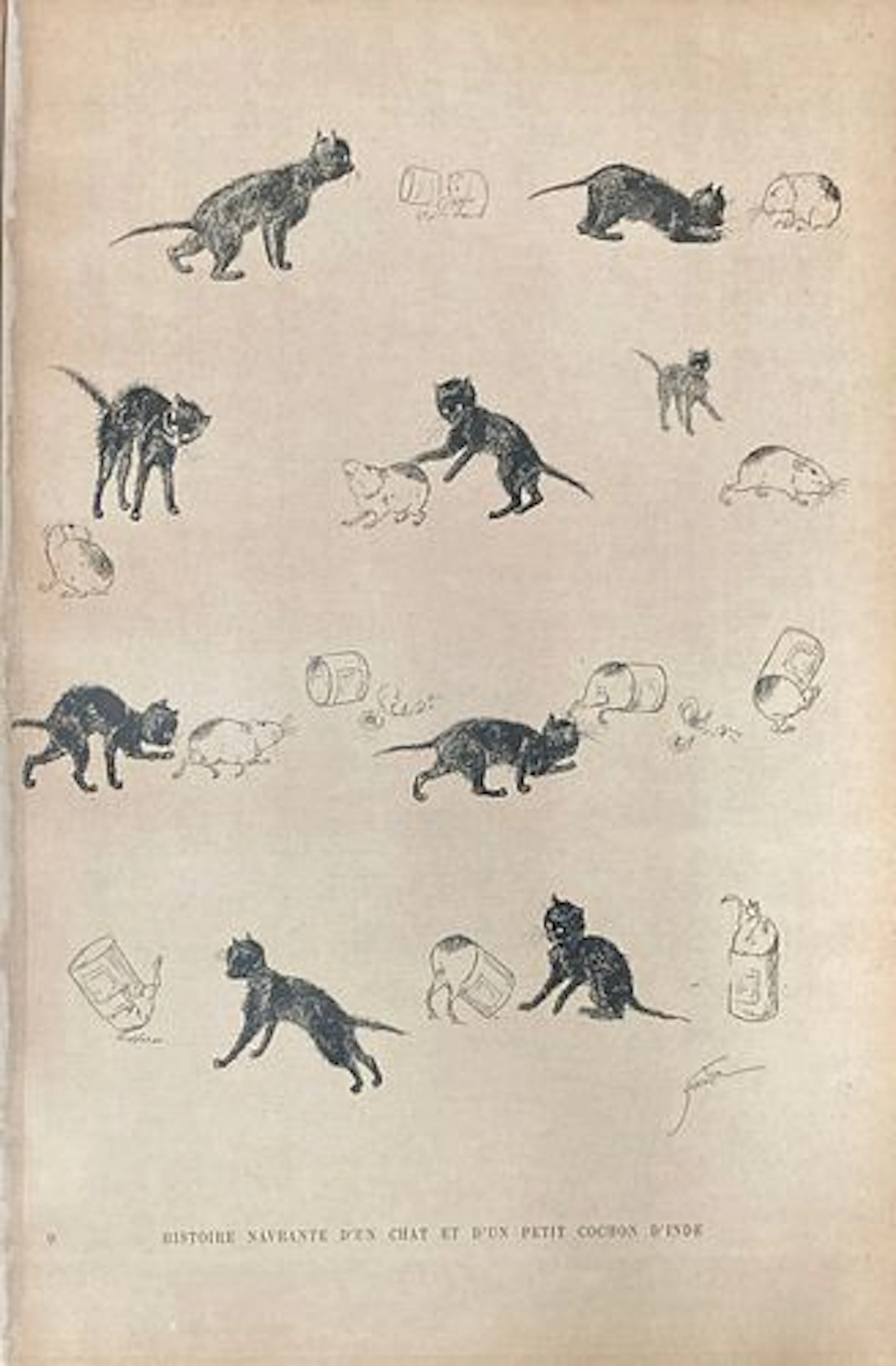 Theophile Alexandre Steinlen - Bistoire Navrante Dun Chat Et Dun Petit