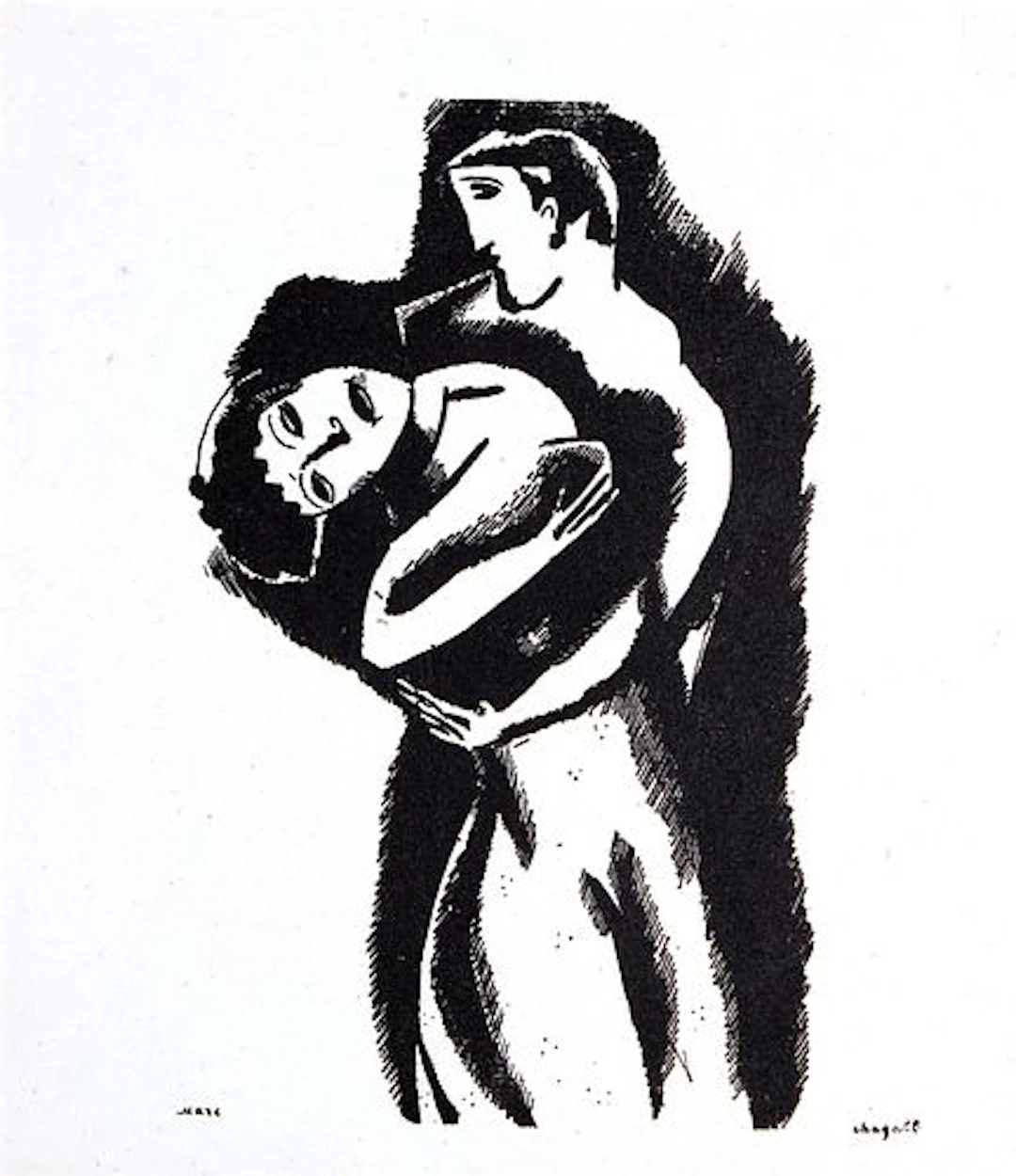 Marc Chagall - Lovers' Embrace