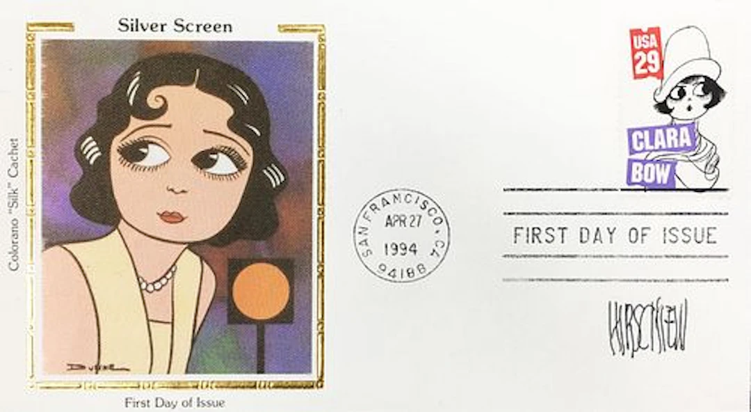 Al Hirschfeld and Dunne - Clara Bow First Day of Issue