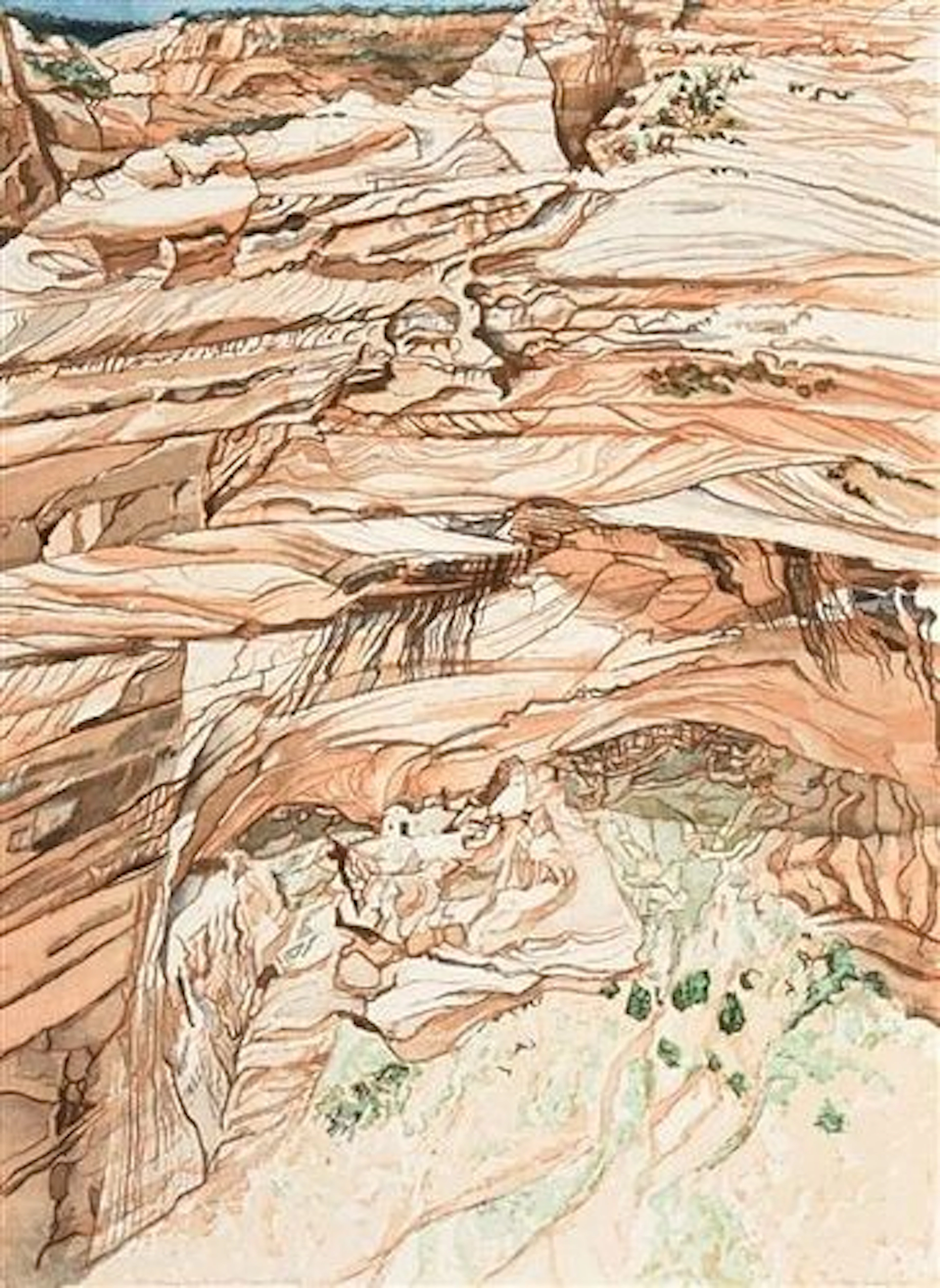 Philip Pearlstein - Mummy Cave Ruins at Canyon de Chelly