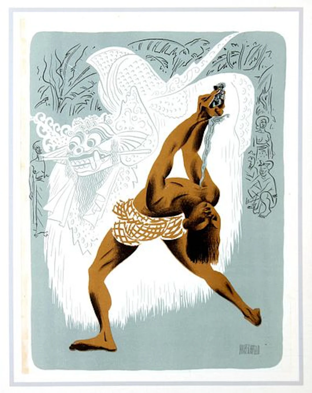 Al Hirschfeld - Kris Dancer Bali