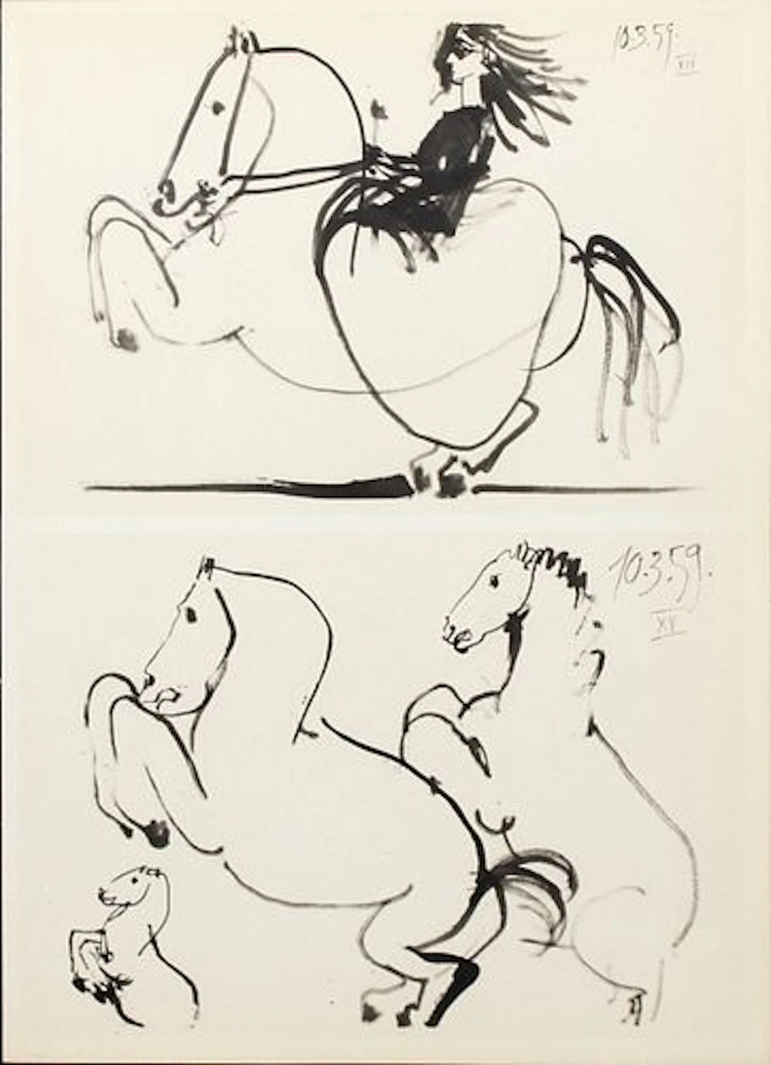 Pablo Picasso (After)- Untitled (10.3.59 XIV & XV)