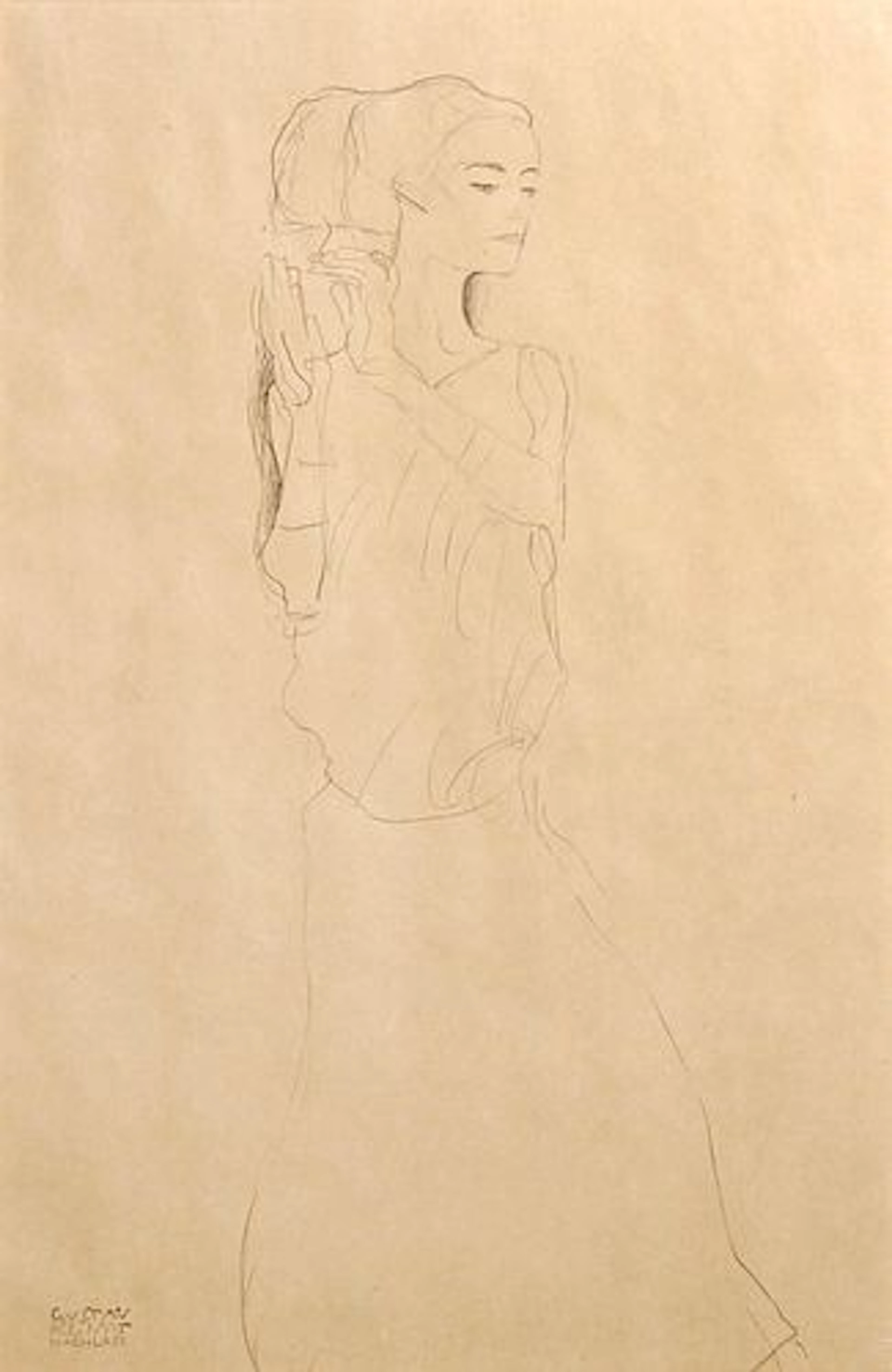 Gustav Klimt (After) - Woman in Gown