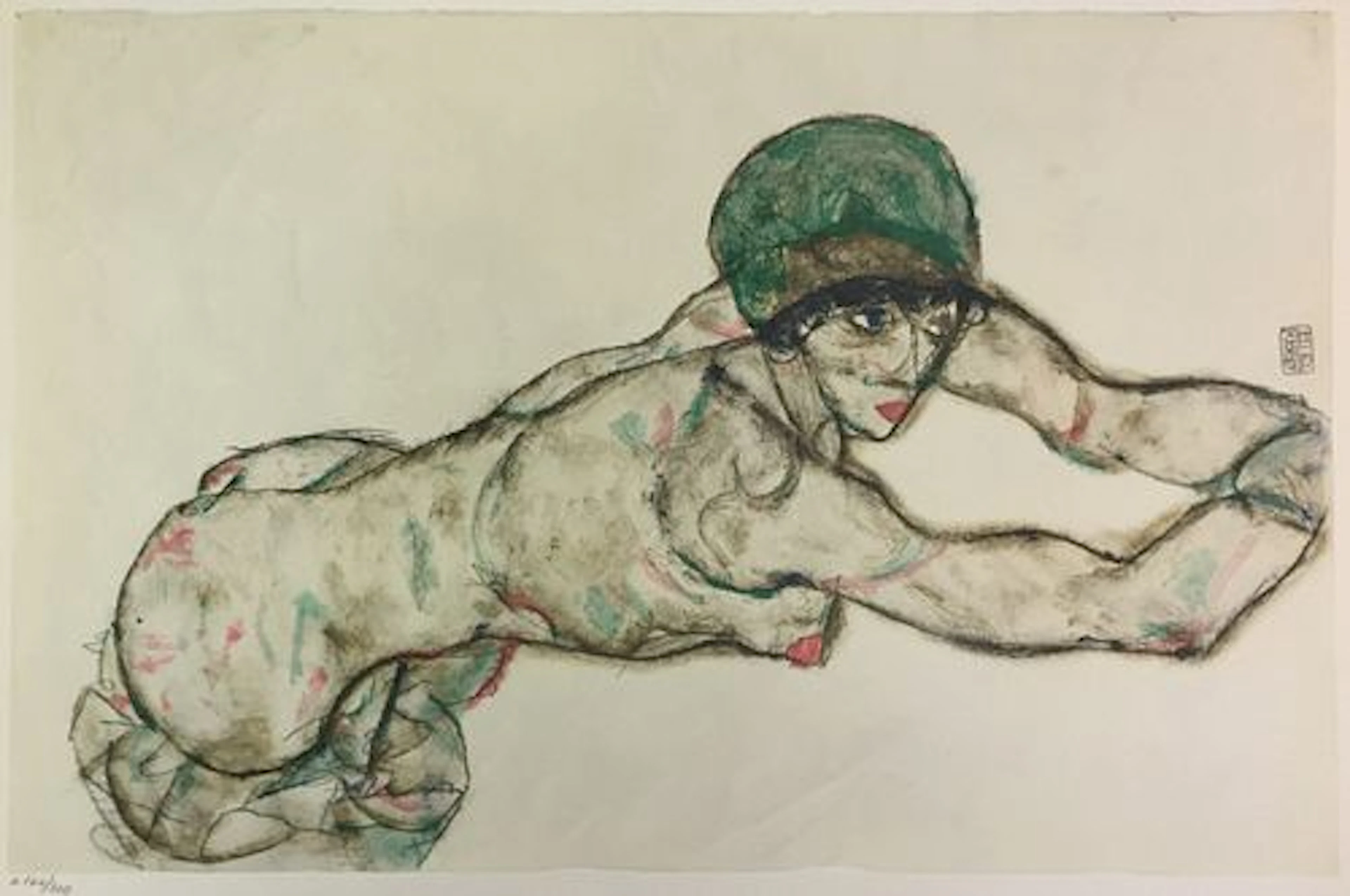 Egon Schiele (After) - Female Nude Facing Right