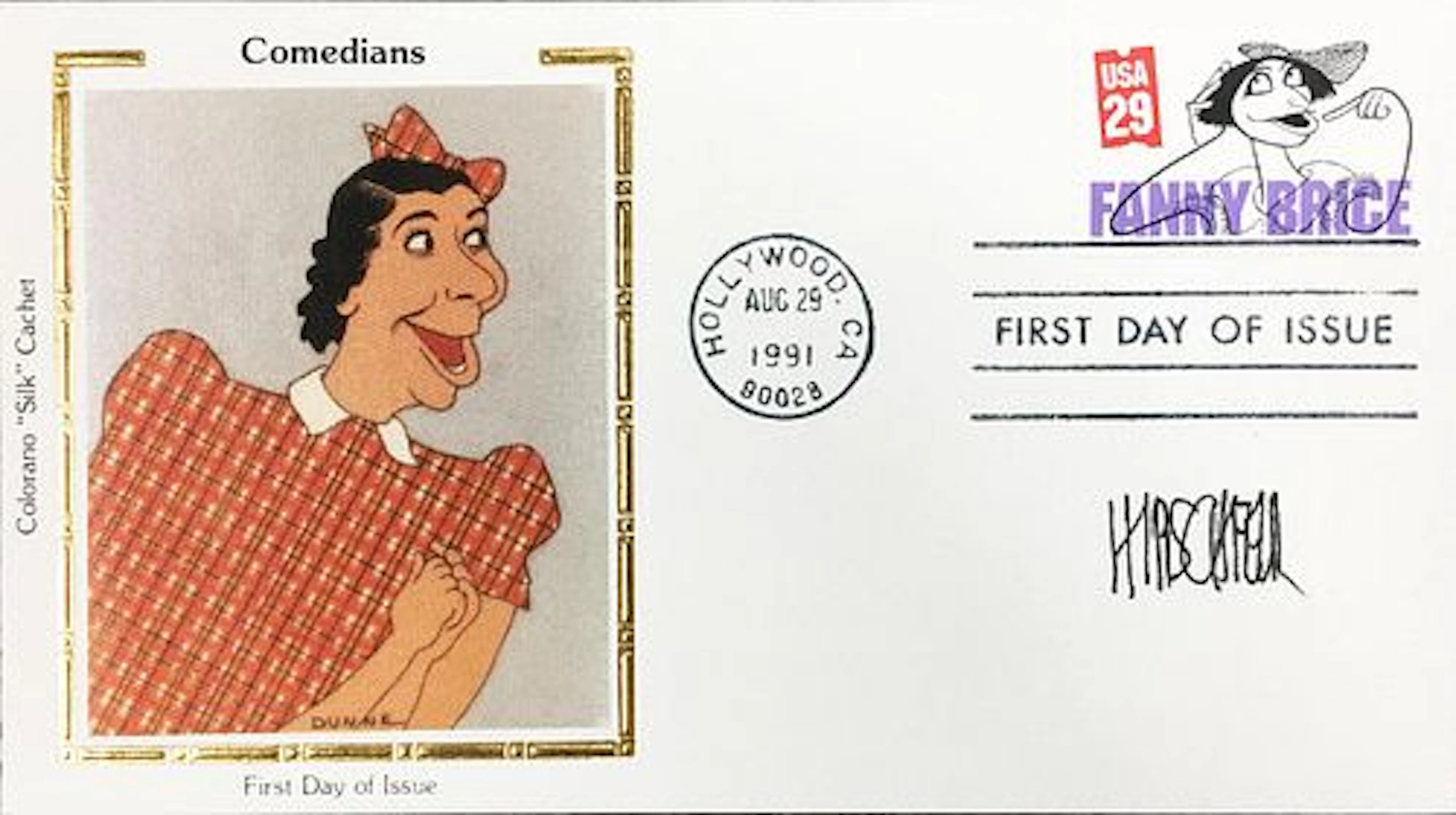 Al Hirschfeld and Dunne - Fanny Brice First Day of Issue