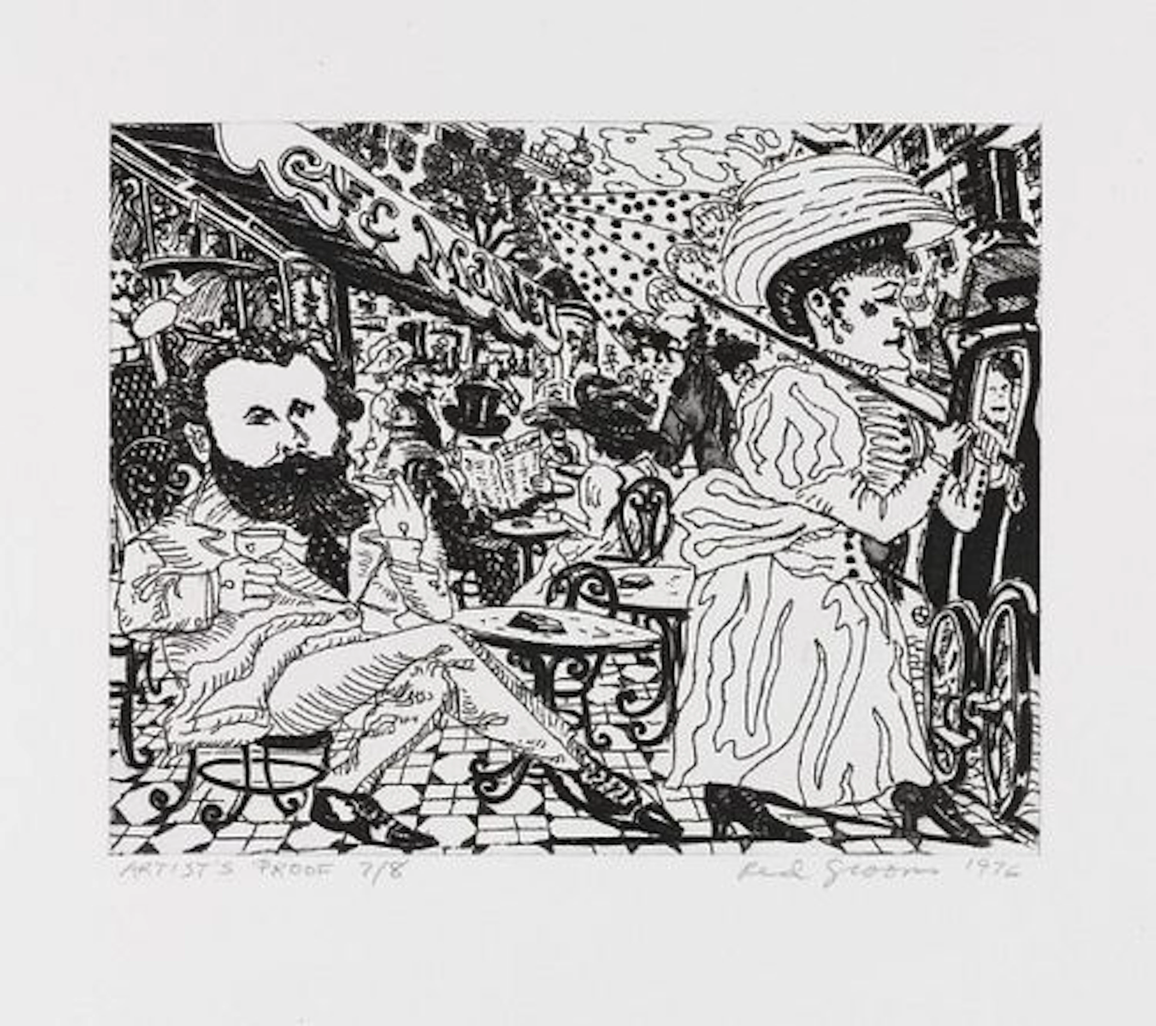 Red Grooms - Cafe Manet