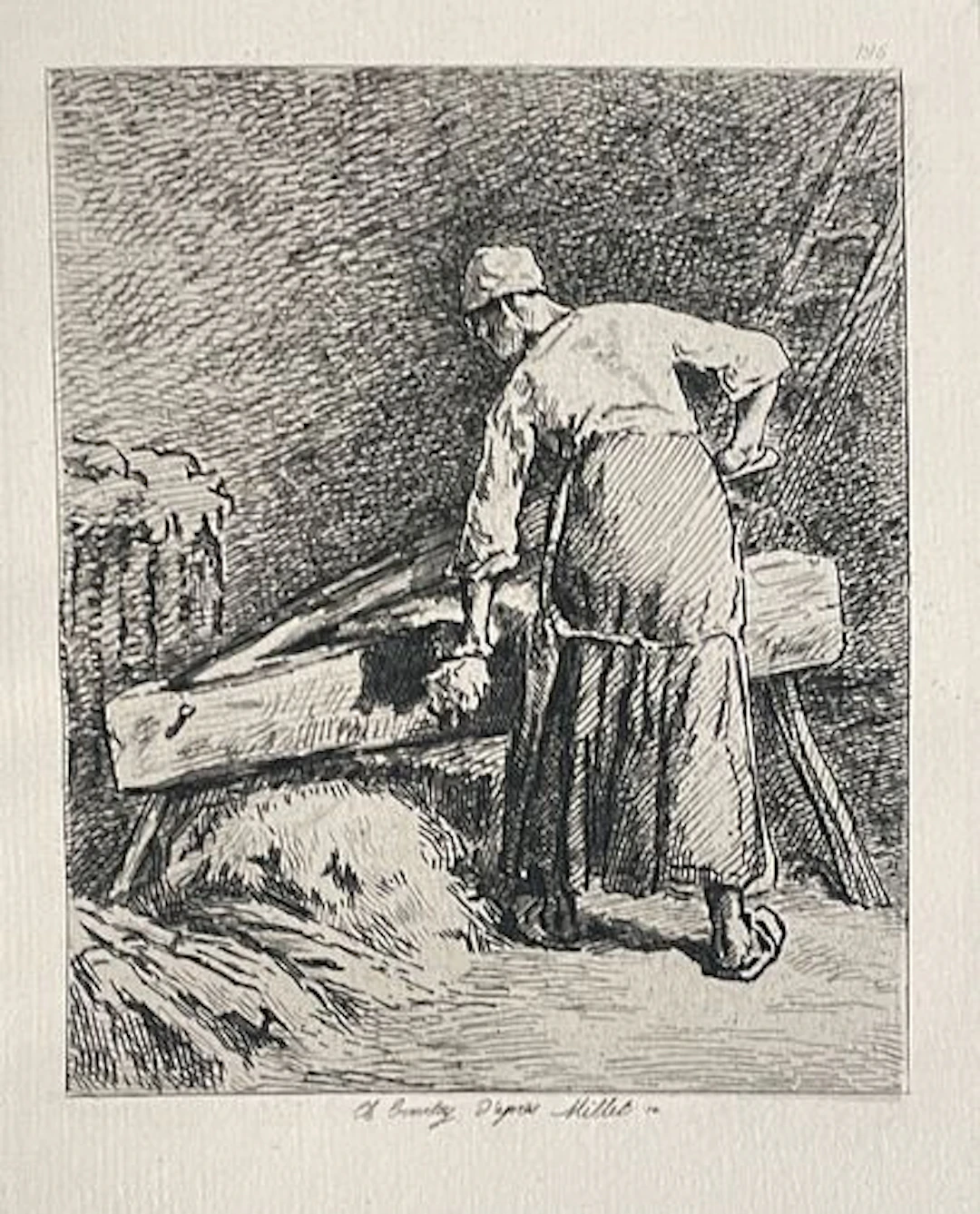 J.F. Millet - Femme Qui Broie Du Lin