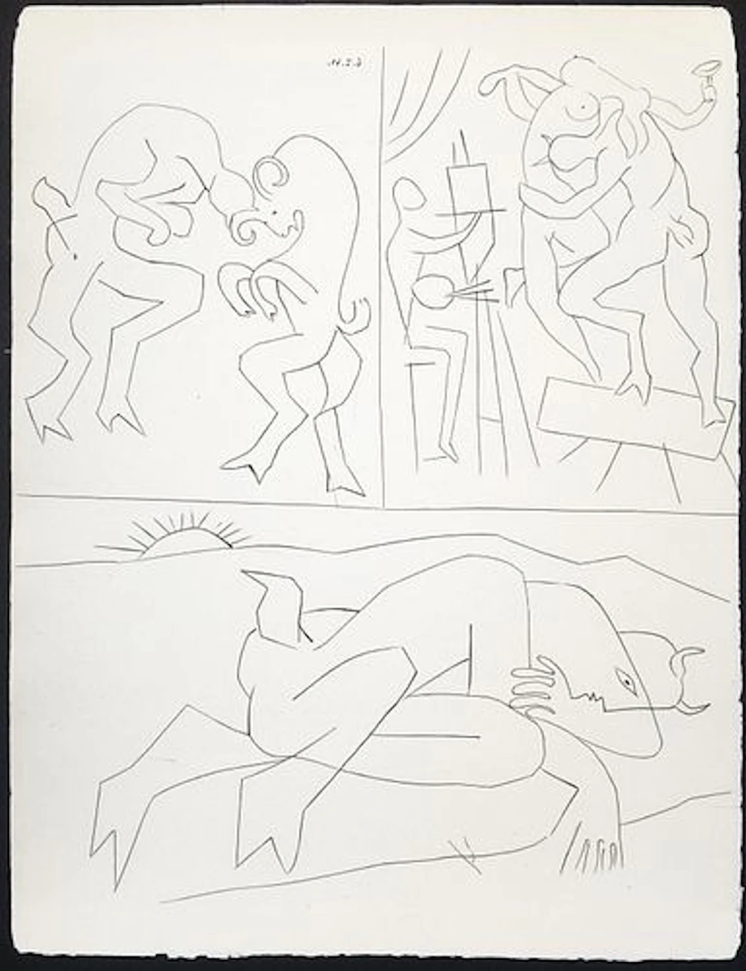 Pablo Picasso - Three Faun Imagas (6.2.47)