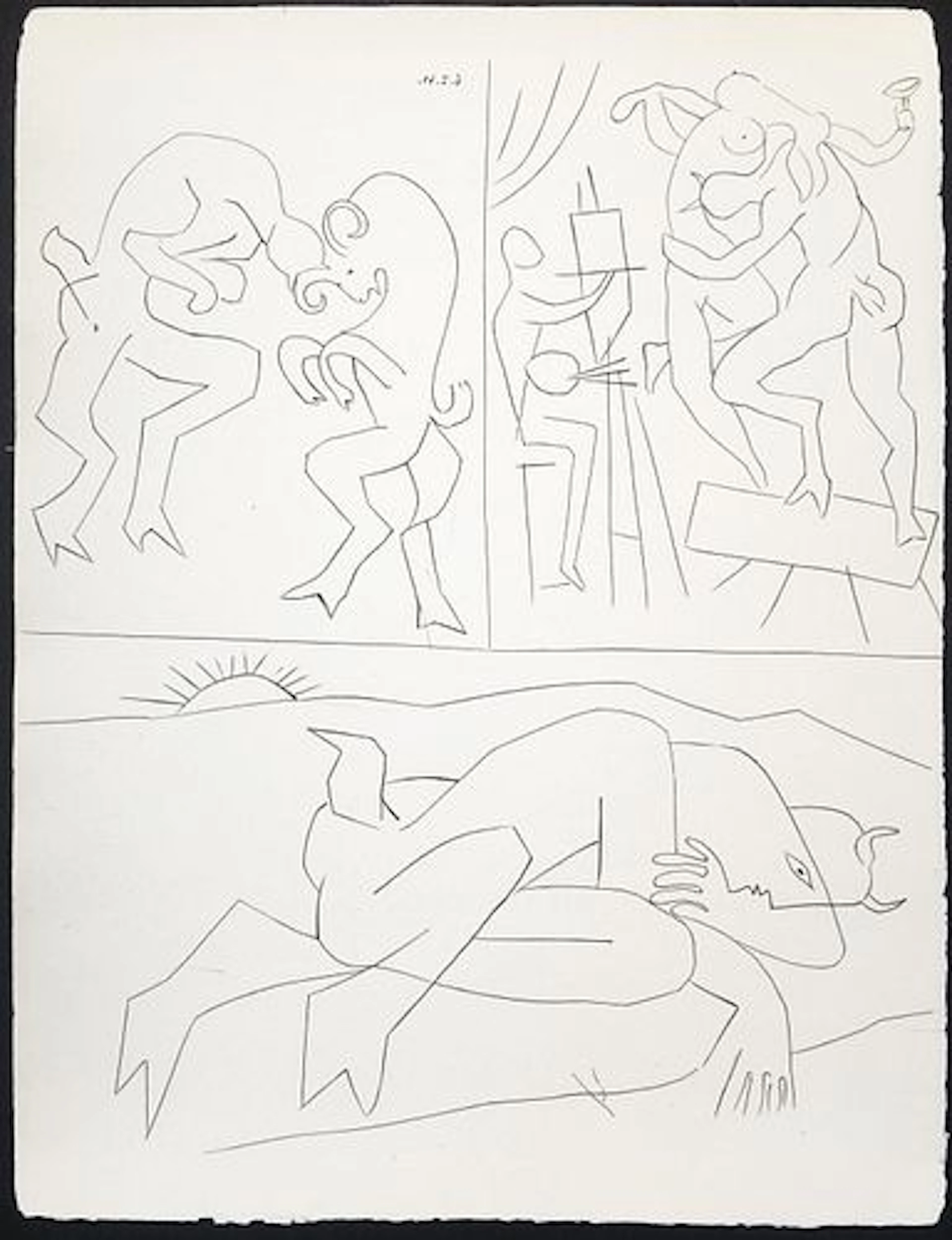 Pablo Picasso - Three Faun Imagas (6.2.47)