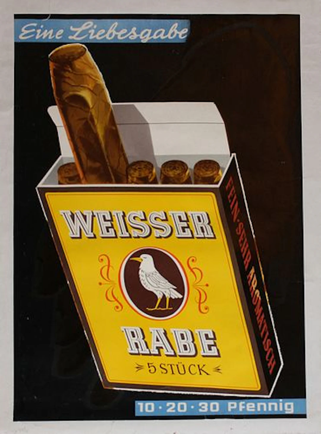 Hugo Laubi, Vintage Weisser Rabe Cigars poster