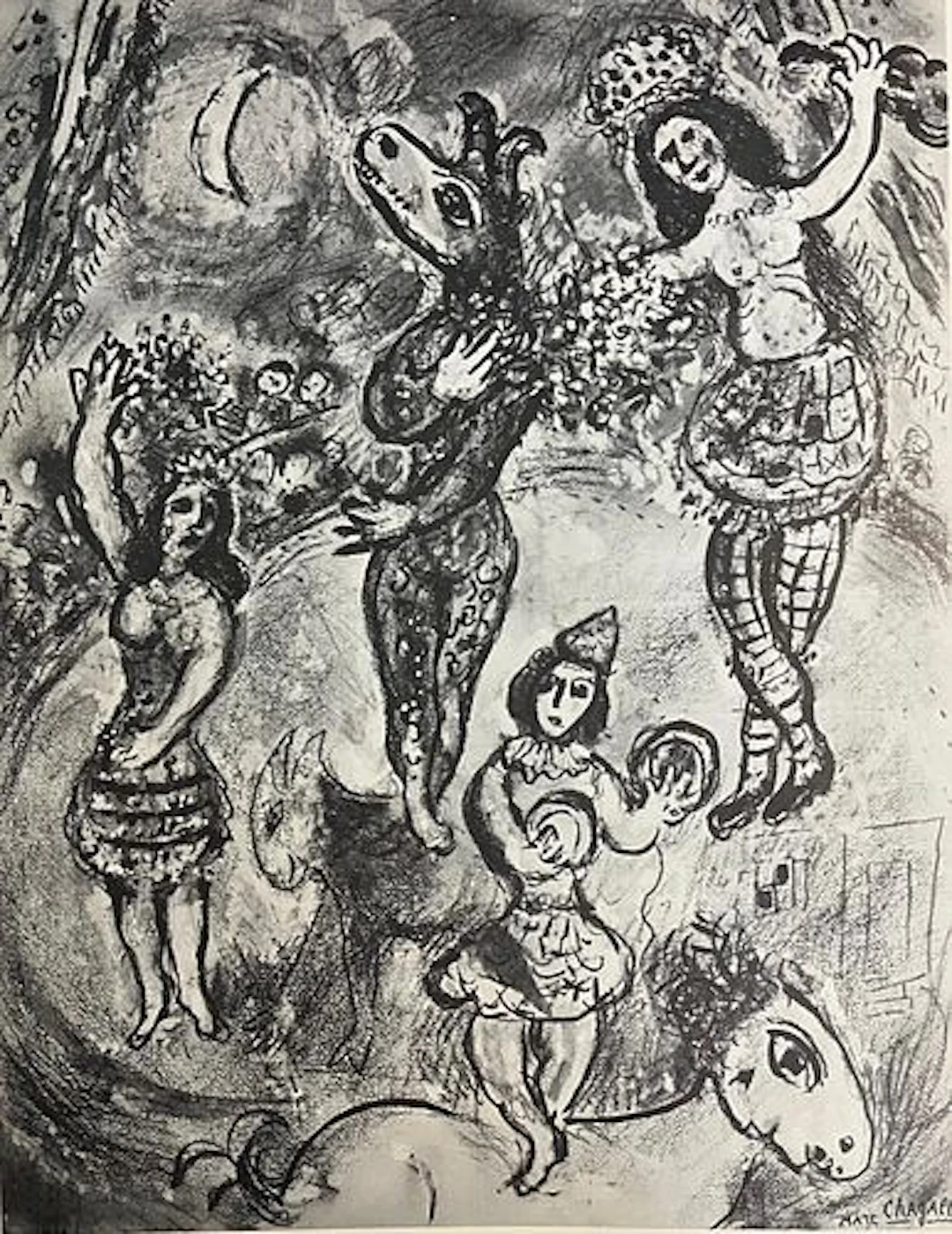 Marc Chagall - Equilibristes a la lune