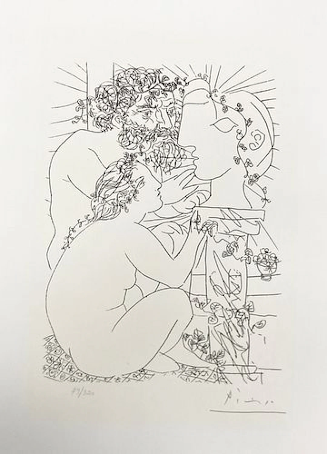 Pablo Picasso (After) - Sa Sculpture et un Bol d Anemones