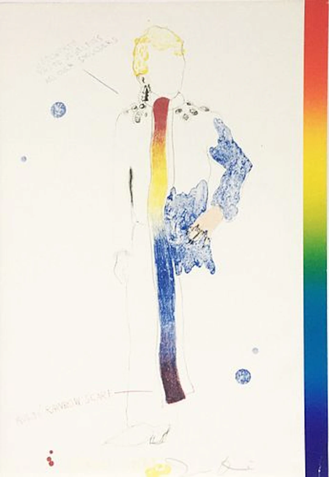 Jim Dine - Dorian Gray in Multi Rainbow Scarf
