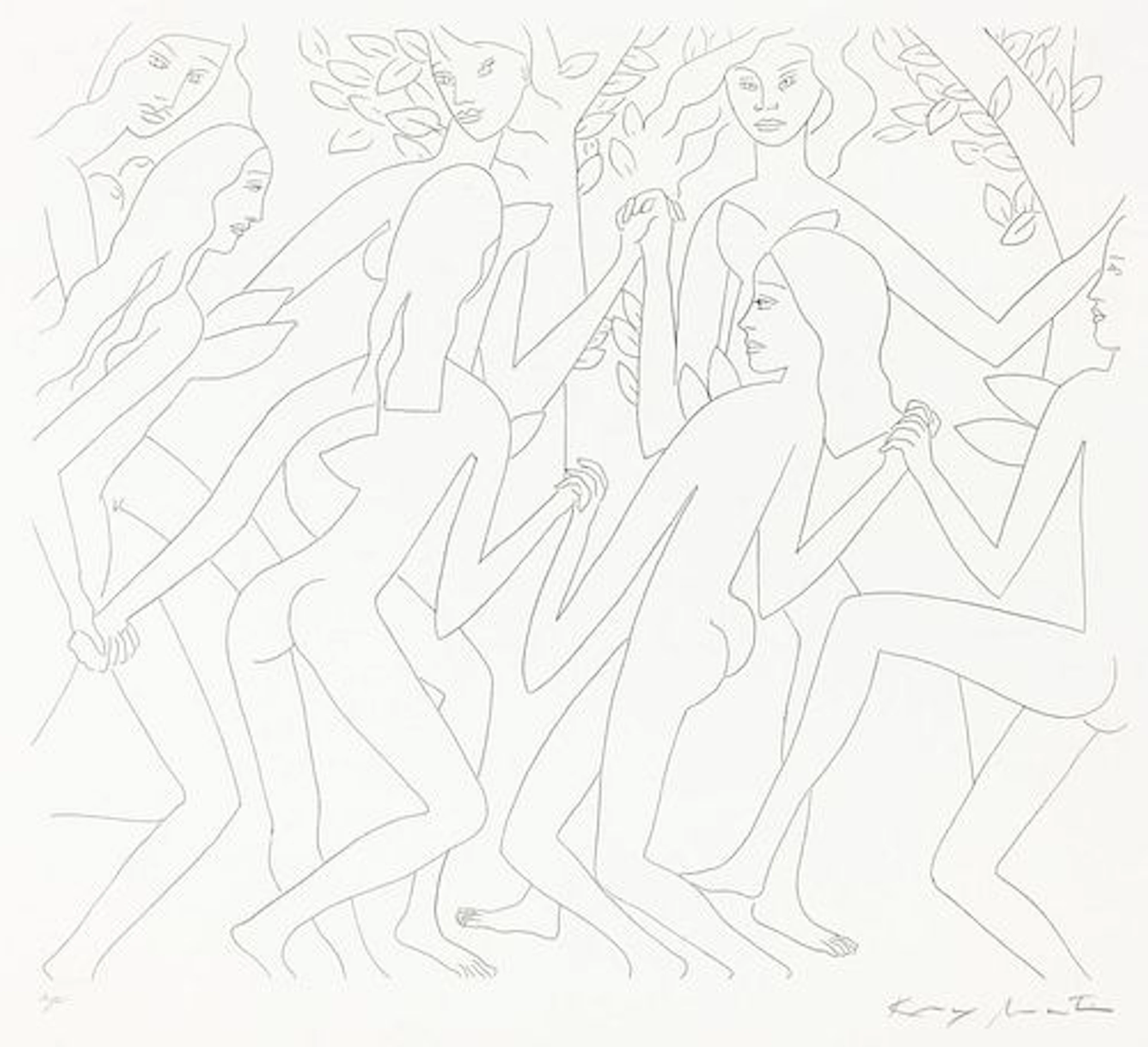 Knox Martin - Dancing Nude I