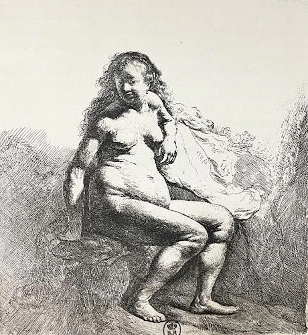 Rembrandt van Rijn (After 1883) - Woman Sitting on Hillock