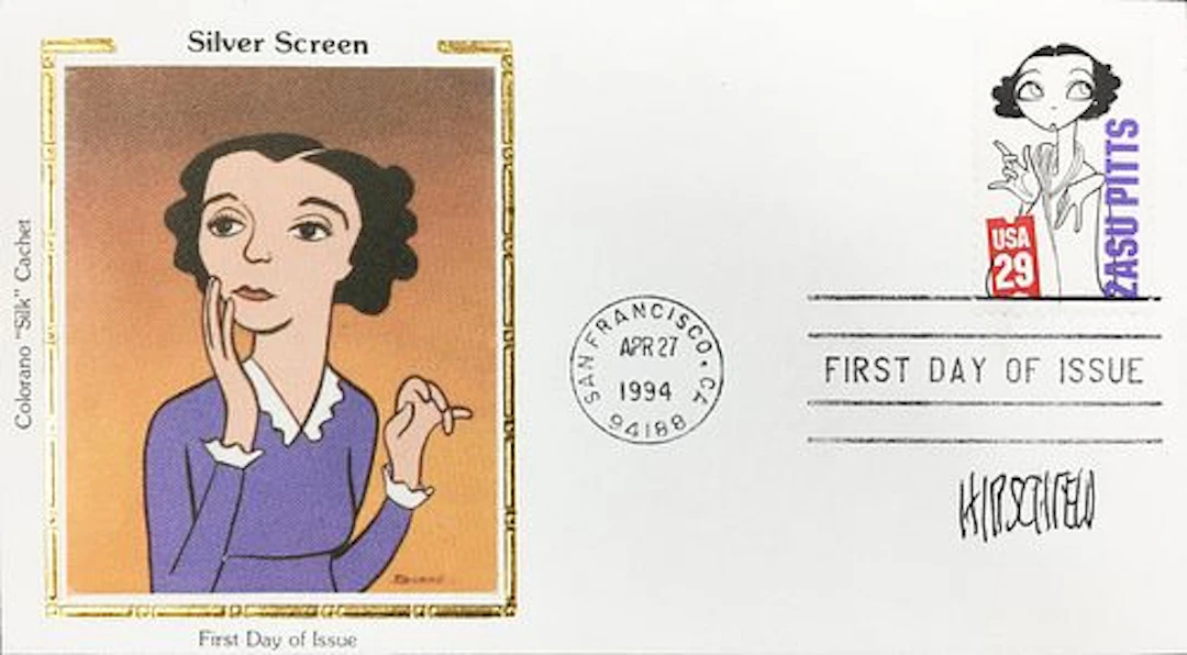 Al Hirschfeld and Dunne - Zasu Pitts First Day of Issue