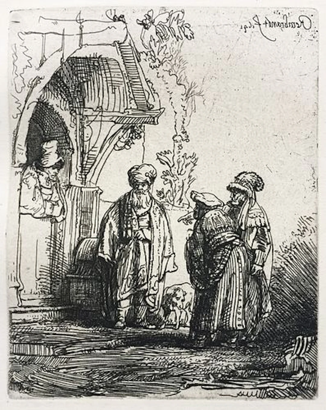 Rembrandt Harmensz van Rijn (after) - Jacob and Laban (Reversed)