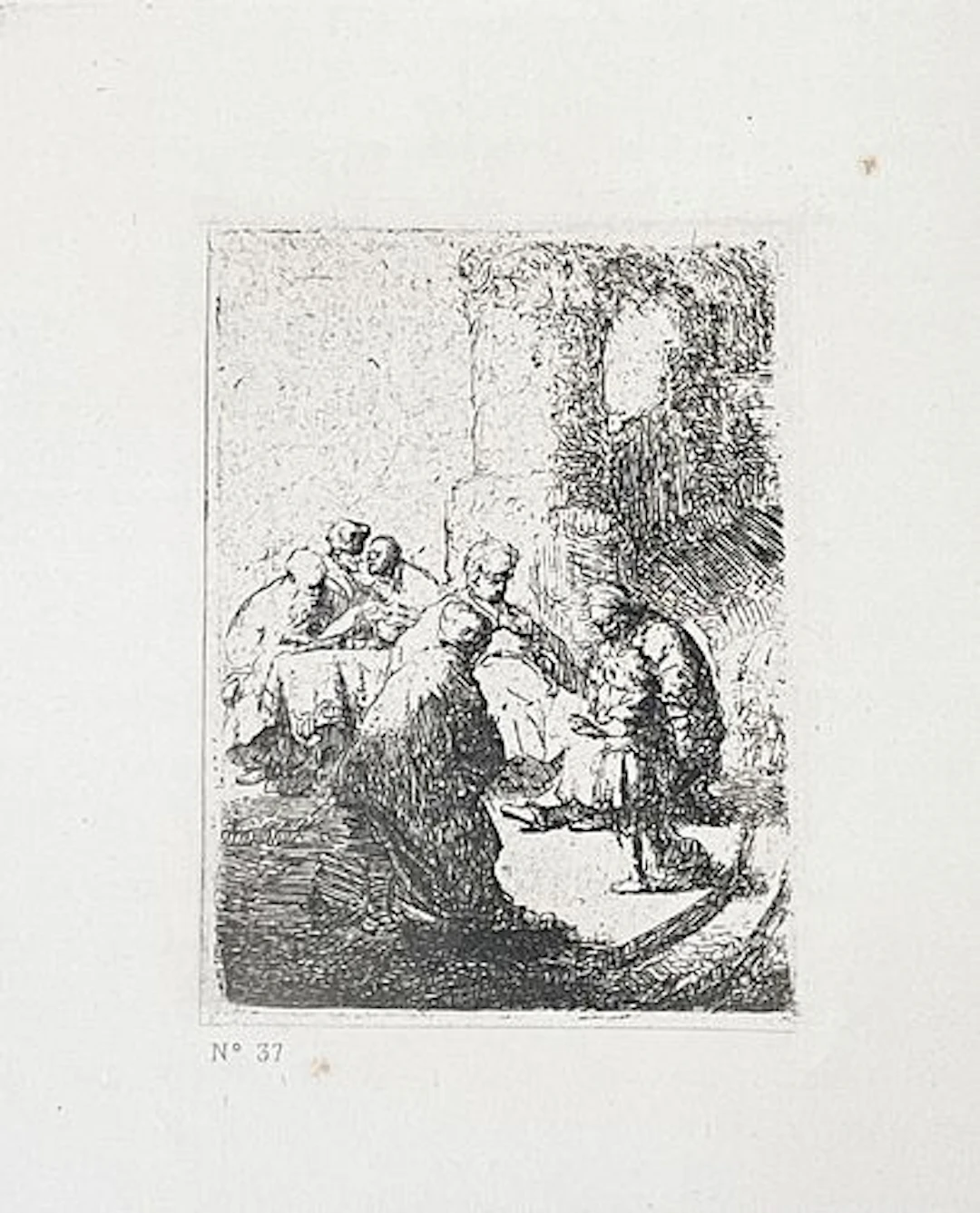 Rembrandt van Rijn - Jesus Parlant Aux Docteurs 1880 After