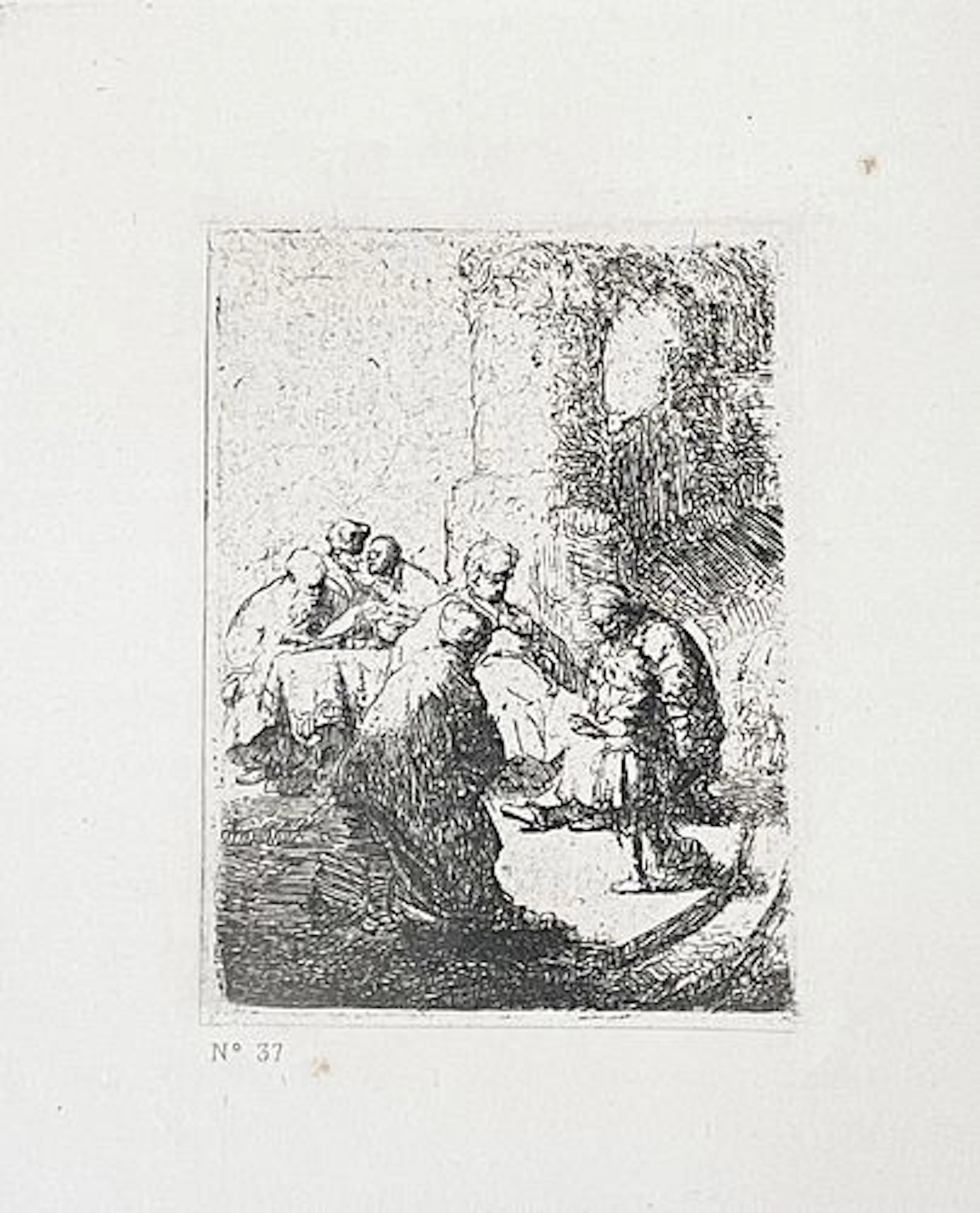 Rembrandt van Rijn - Jesus Parlant Aux Docteurs 1880 After