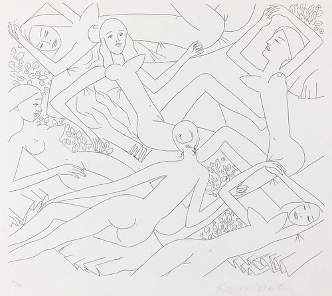 Knox Martin - Dancing Nude VI
