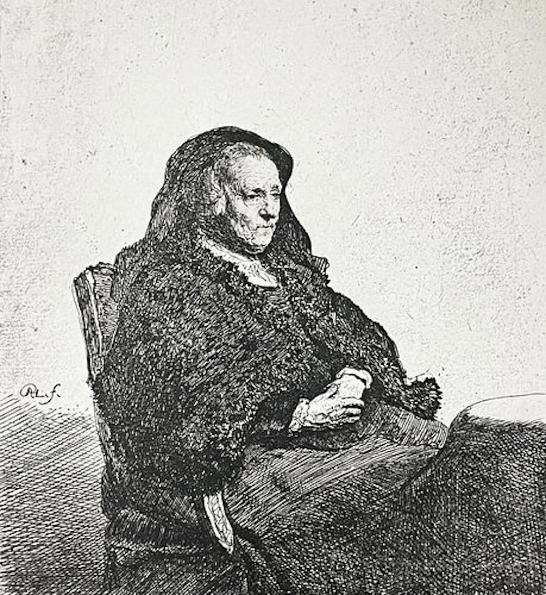 Rembrandt van Rijn (after) - Artist's Mother Seated c1880