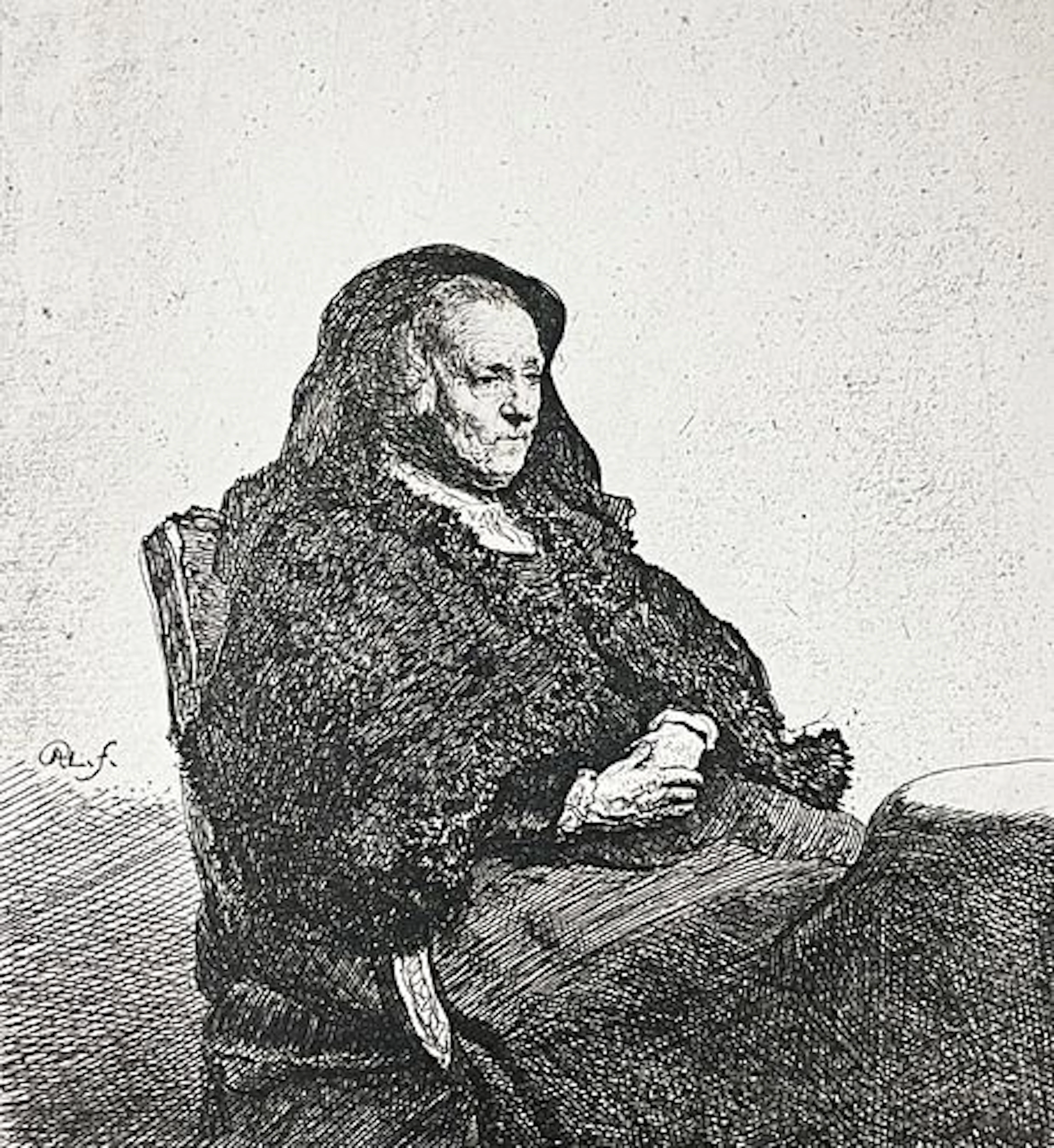 Rembrandt van Rijn (after) - Artist's Mother Seated c1880