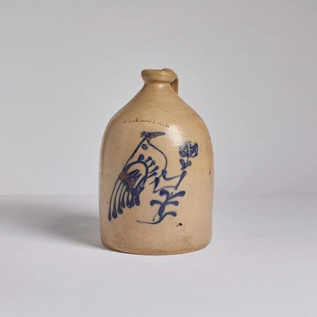 A Noah White & Sons 19th Century Cobalt Decorated Stoneware Jug
