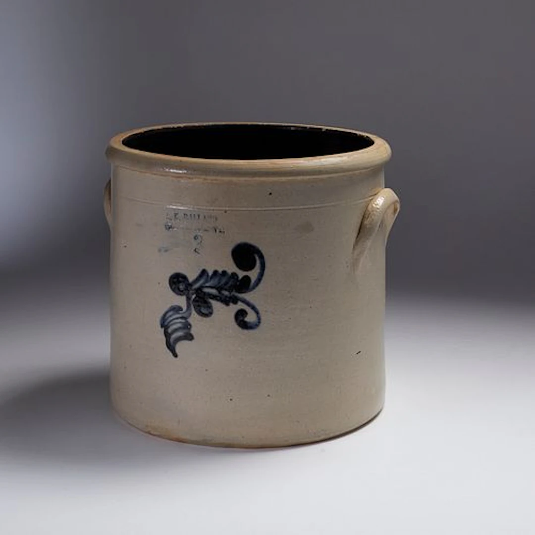 An Alfred Ballard 19th Century Cobalt Decorated Stoneware Crock