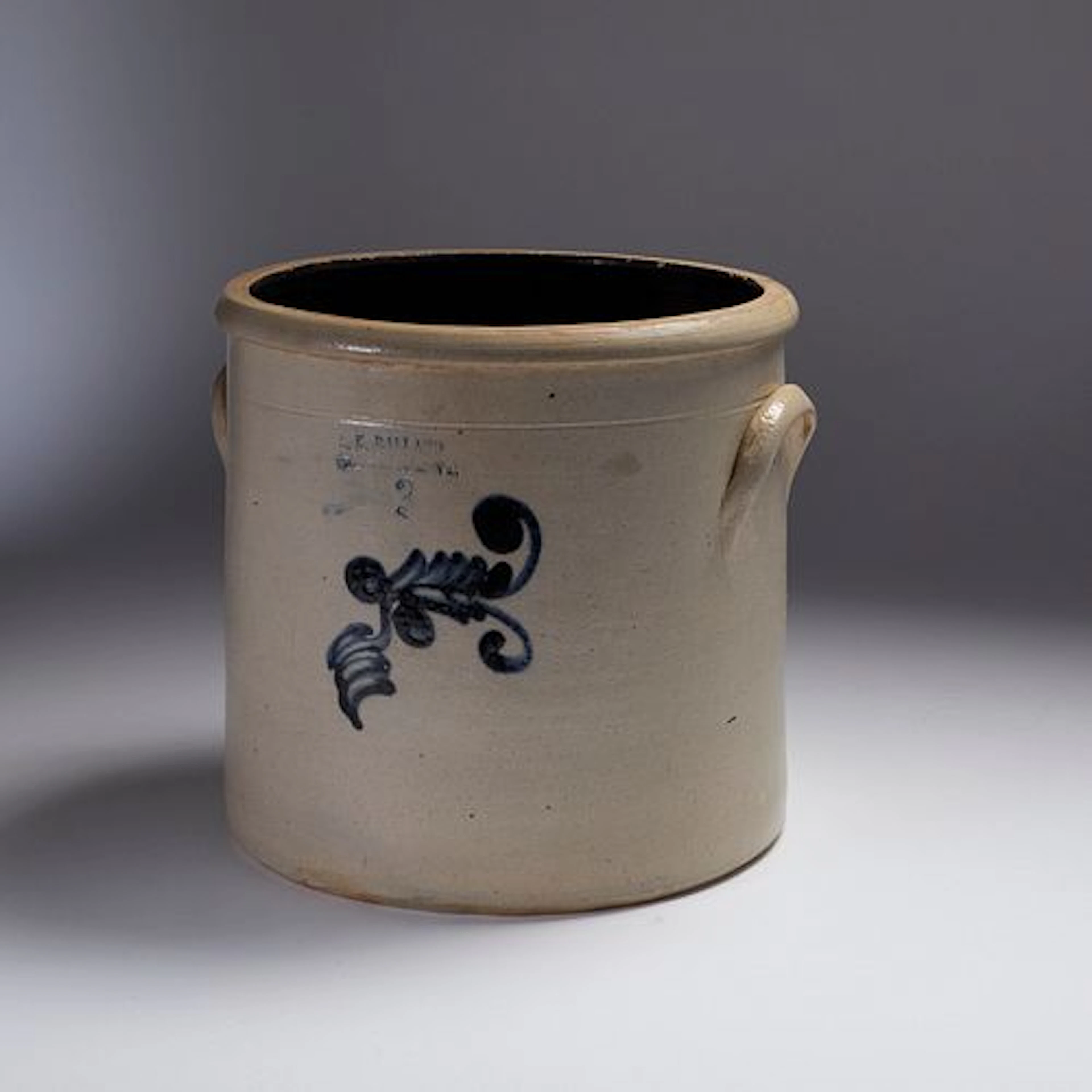 An Alfred Ballard 19th Century Cobalt Decorated Stoneware Crock