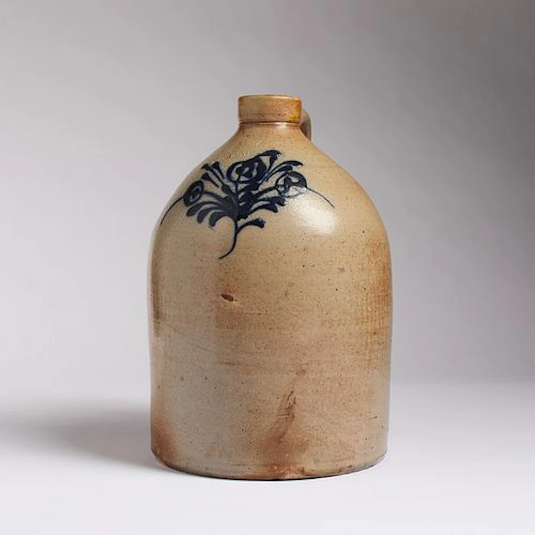 Barnabas Edmands & Co. Cobalt Decorated Stoneware Jug