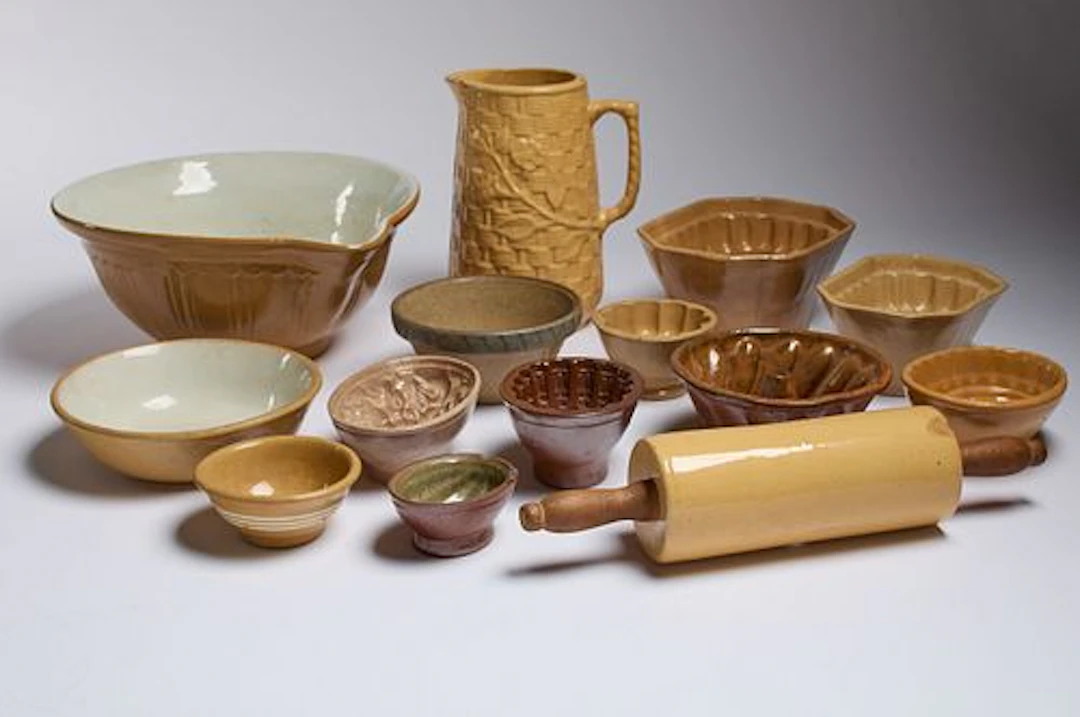 Yellowware & Stoneware Kitchen Items & Jelly Molds