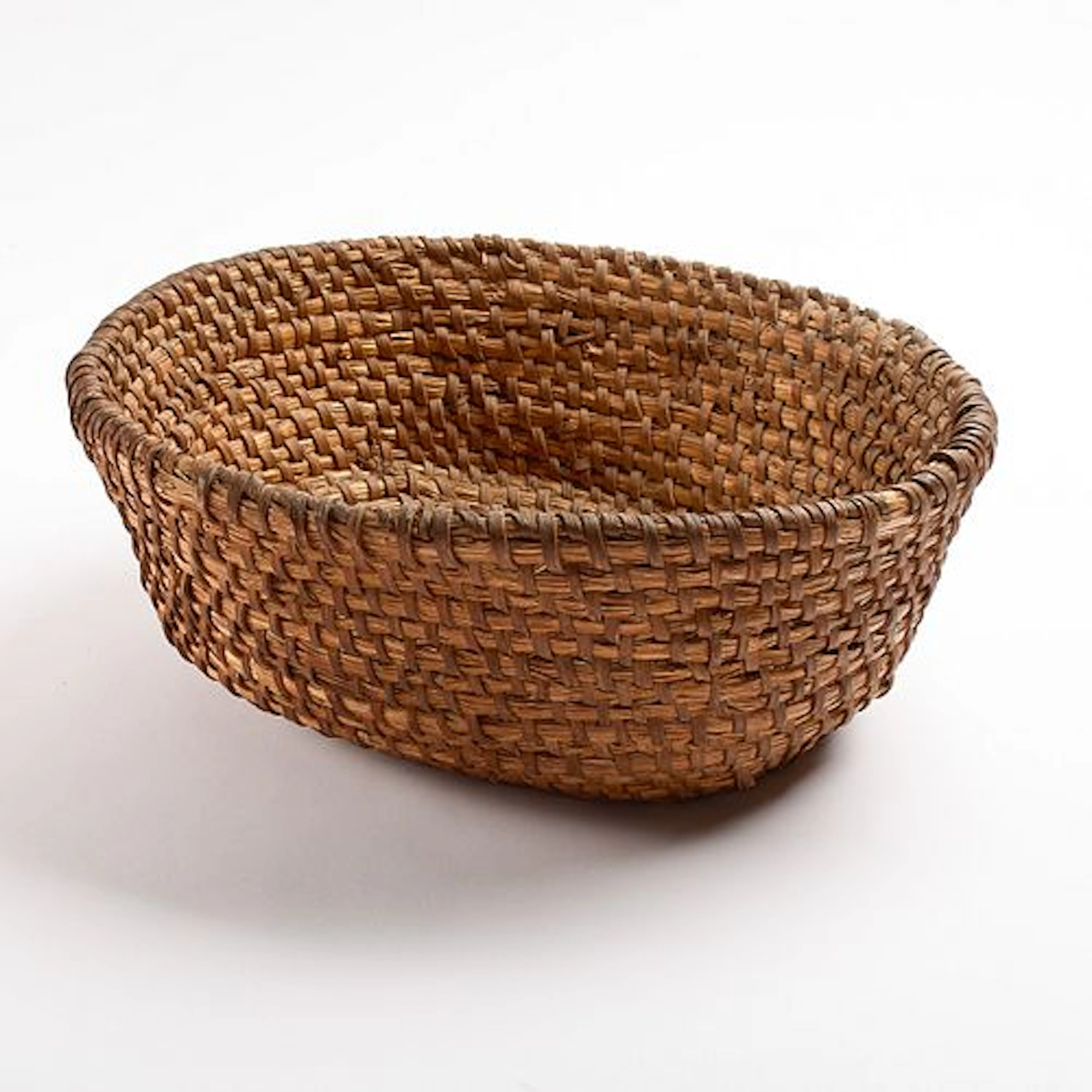 19th Century Coiled Rye Straw Gathering Basket