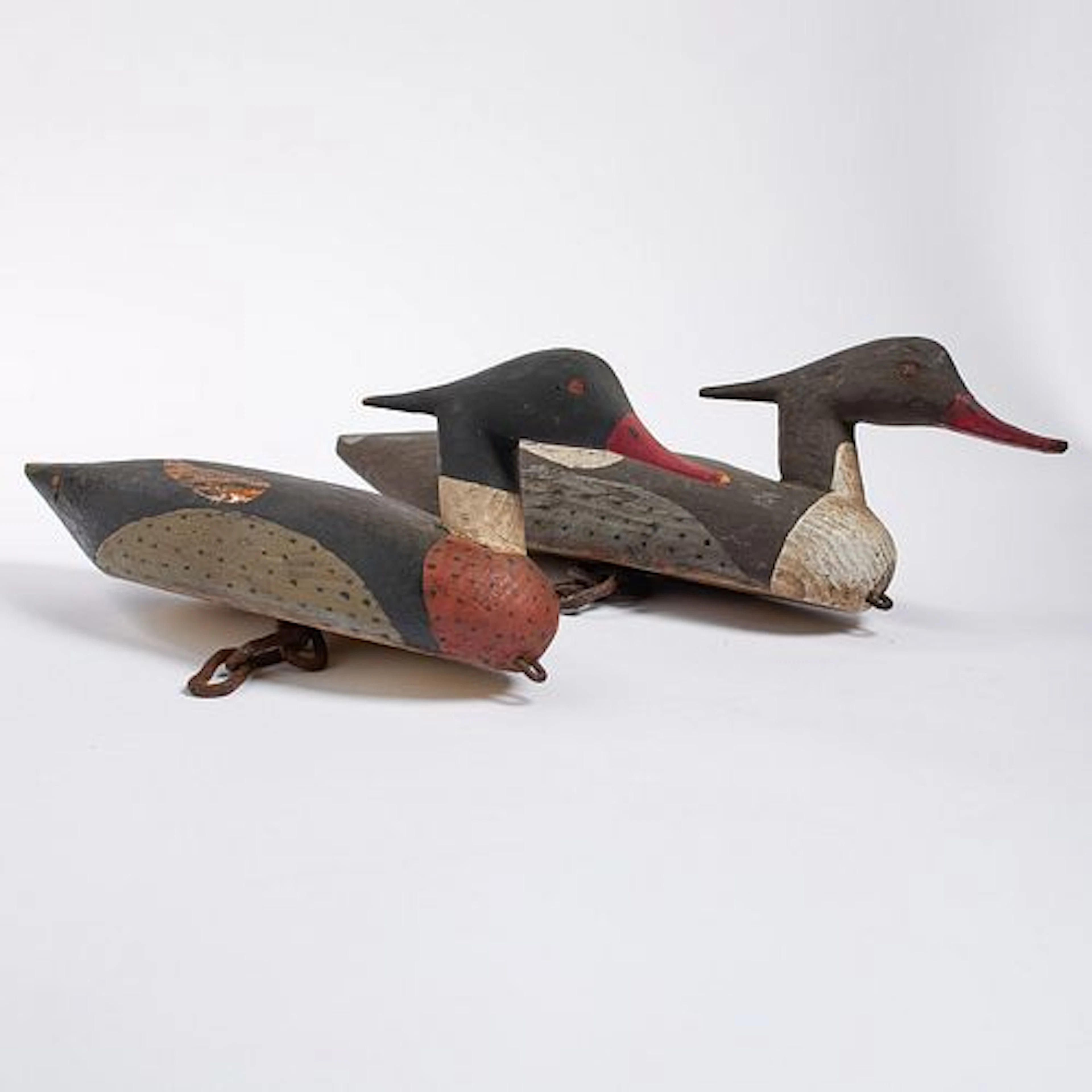 Alvin "Gunner" Meekins (Maryland, 1888-1974) Merganser Decoys