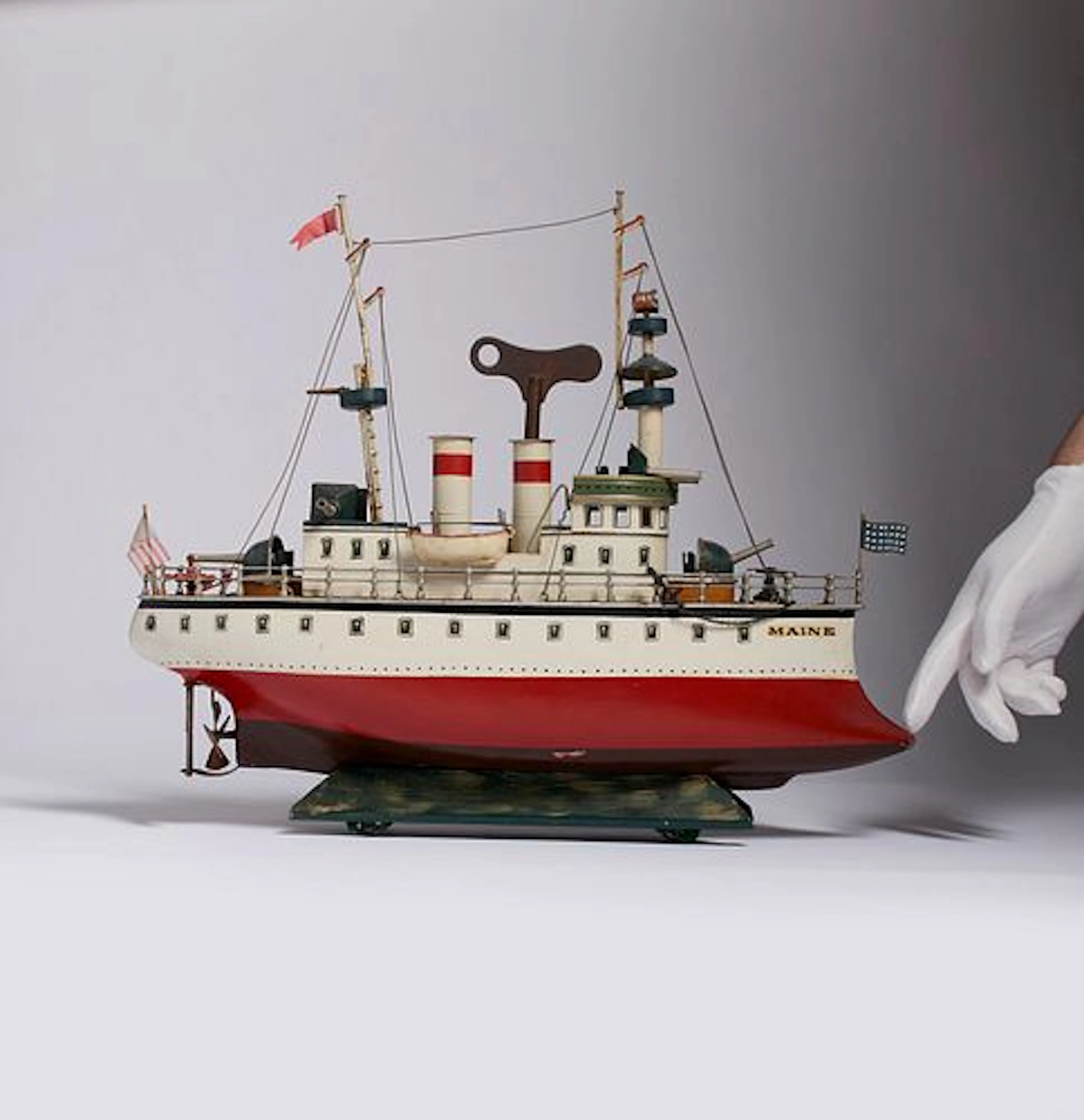 Märklin Clockwork Toy Battleship "Maine"