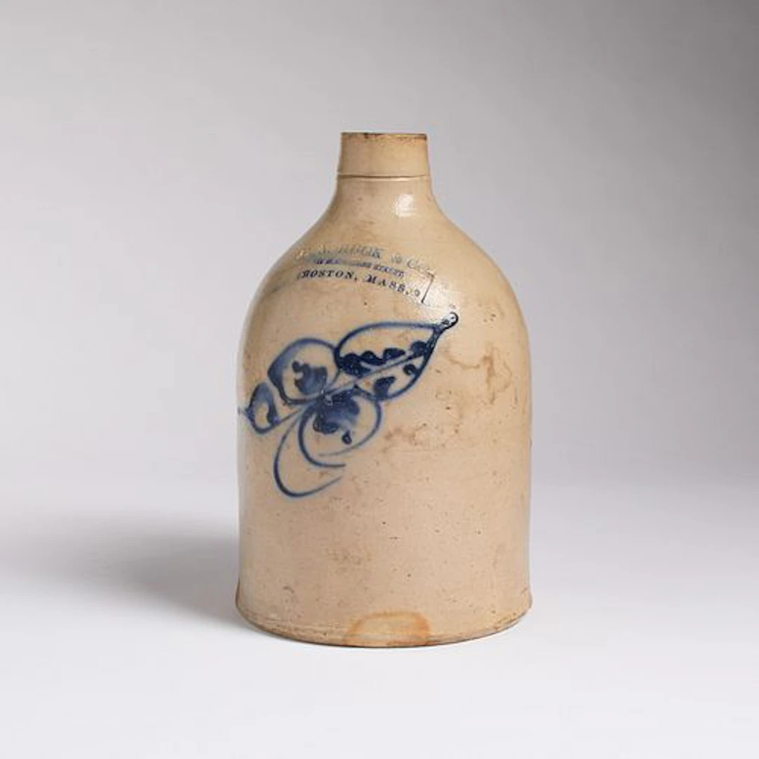 An E.A. Buck 19th Century Cobalt Decorated Stoneware Jug
