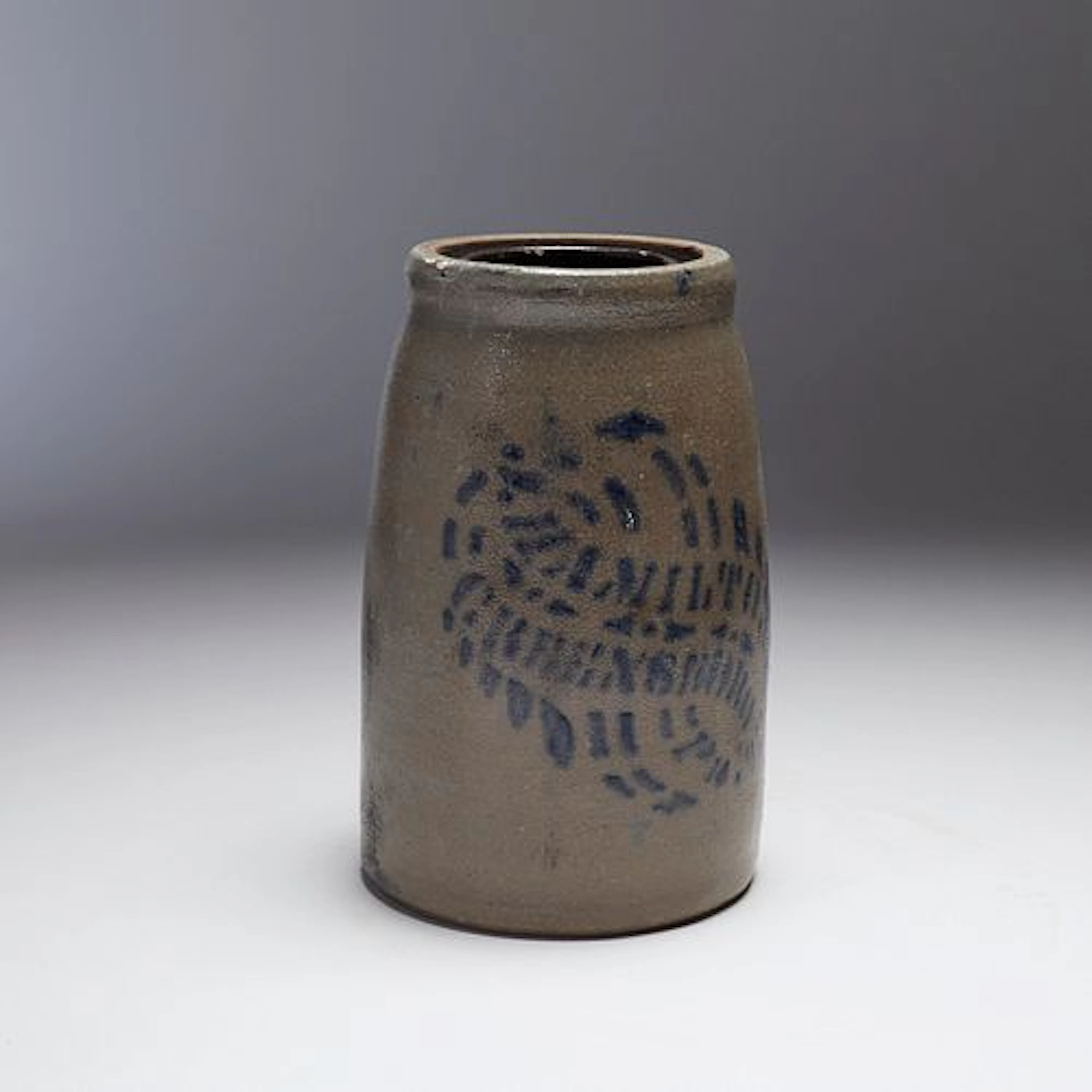 A James Hamilton 19th Century Cobalt Stenciled Stoneware Jar