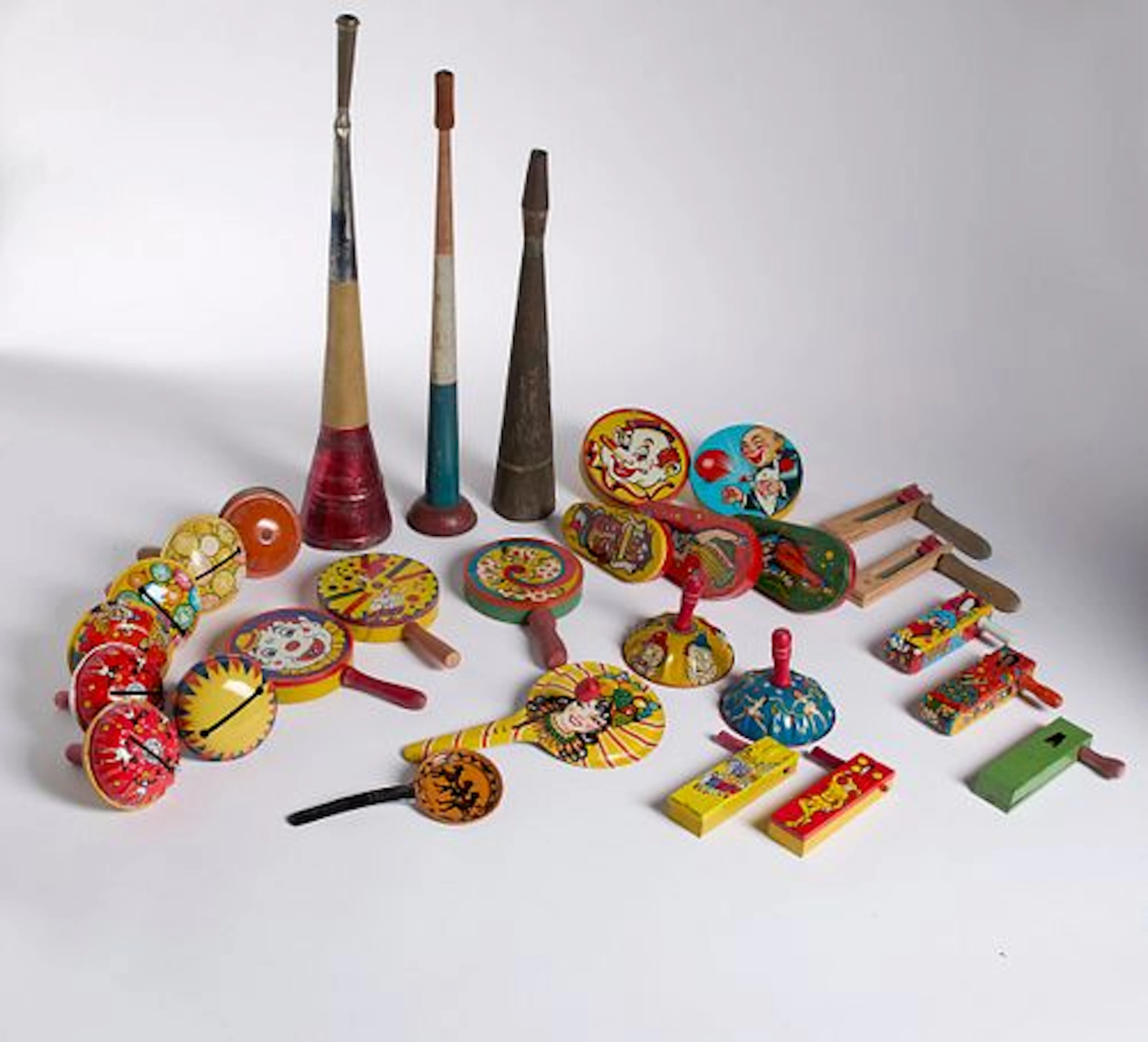 A Collection of (29) Antique and Vintage Noisemakers