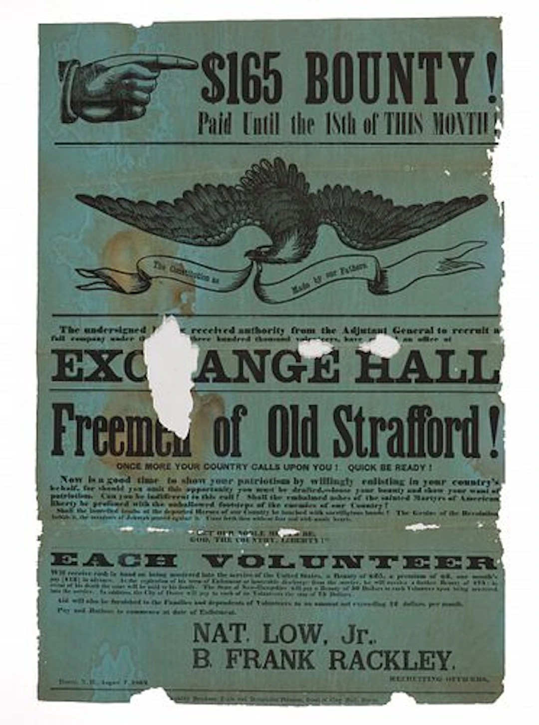 Civil War Broadside Recruitment Poster (New Hampshire)