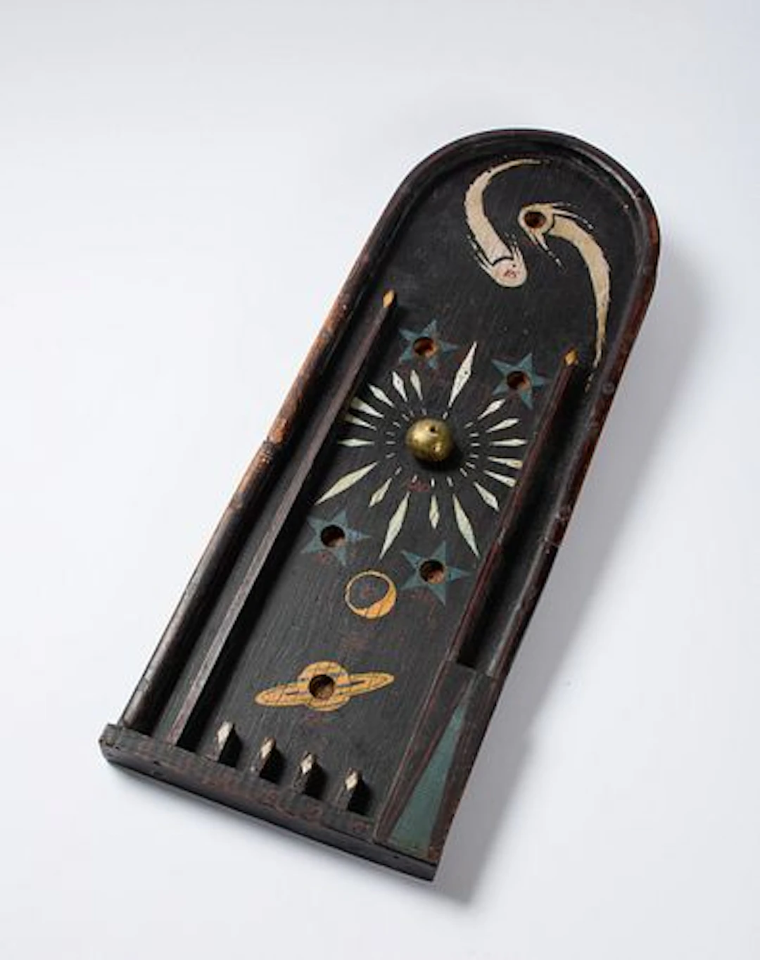 Folk Art Bagatelle Early Pinball Game Board