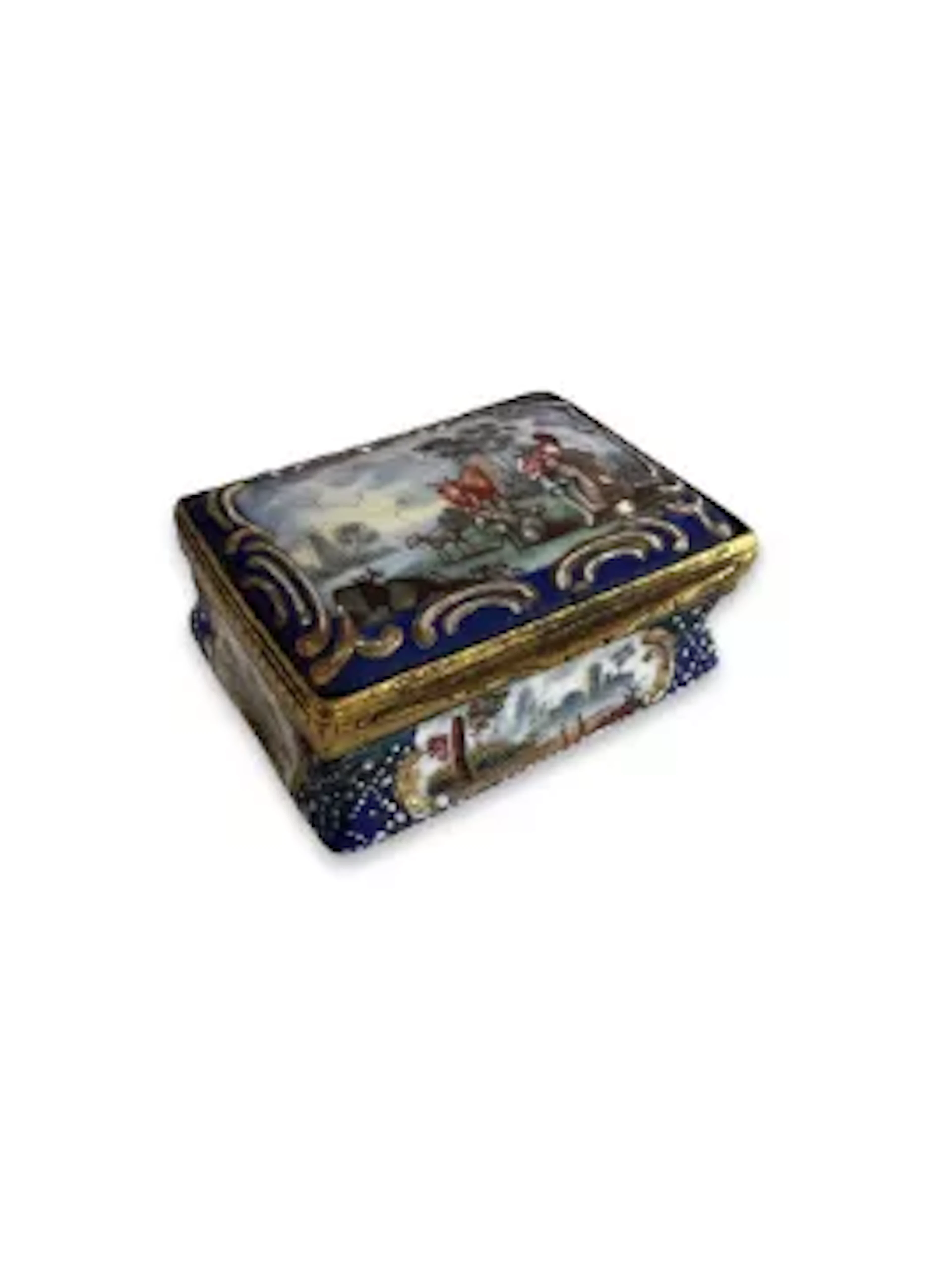 AN 18TH CENTURY BILSTON OR SOUTH STAFFORDSHIRE ENAMEL BOX
