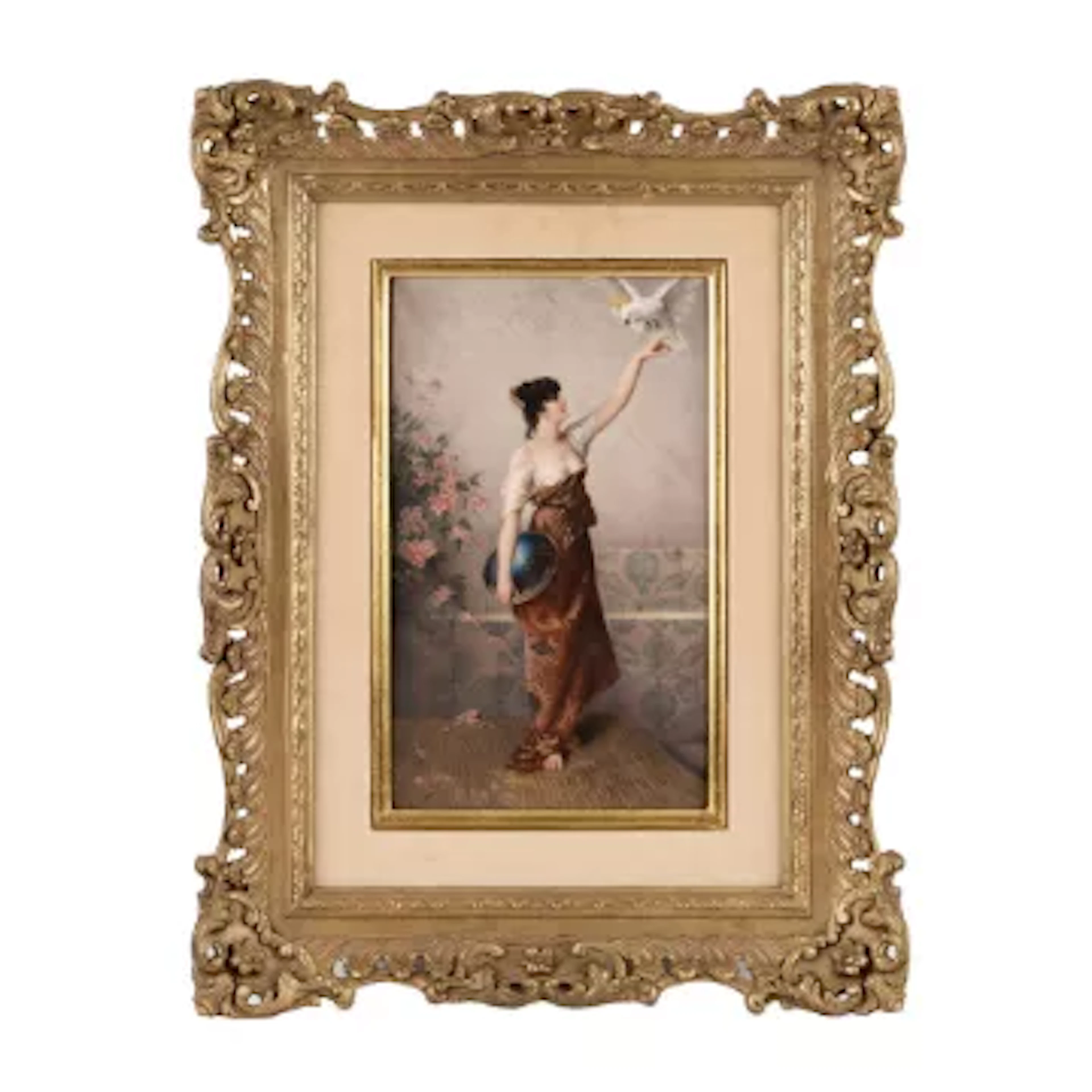 KPM: A FINE 19TH CENTURY PORCELAIN PLAQUE DEPICING 'MANUELA' AFTER C. KIESEL