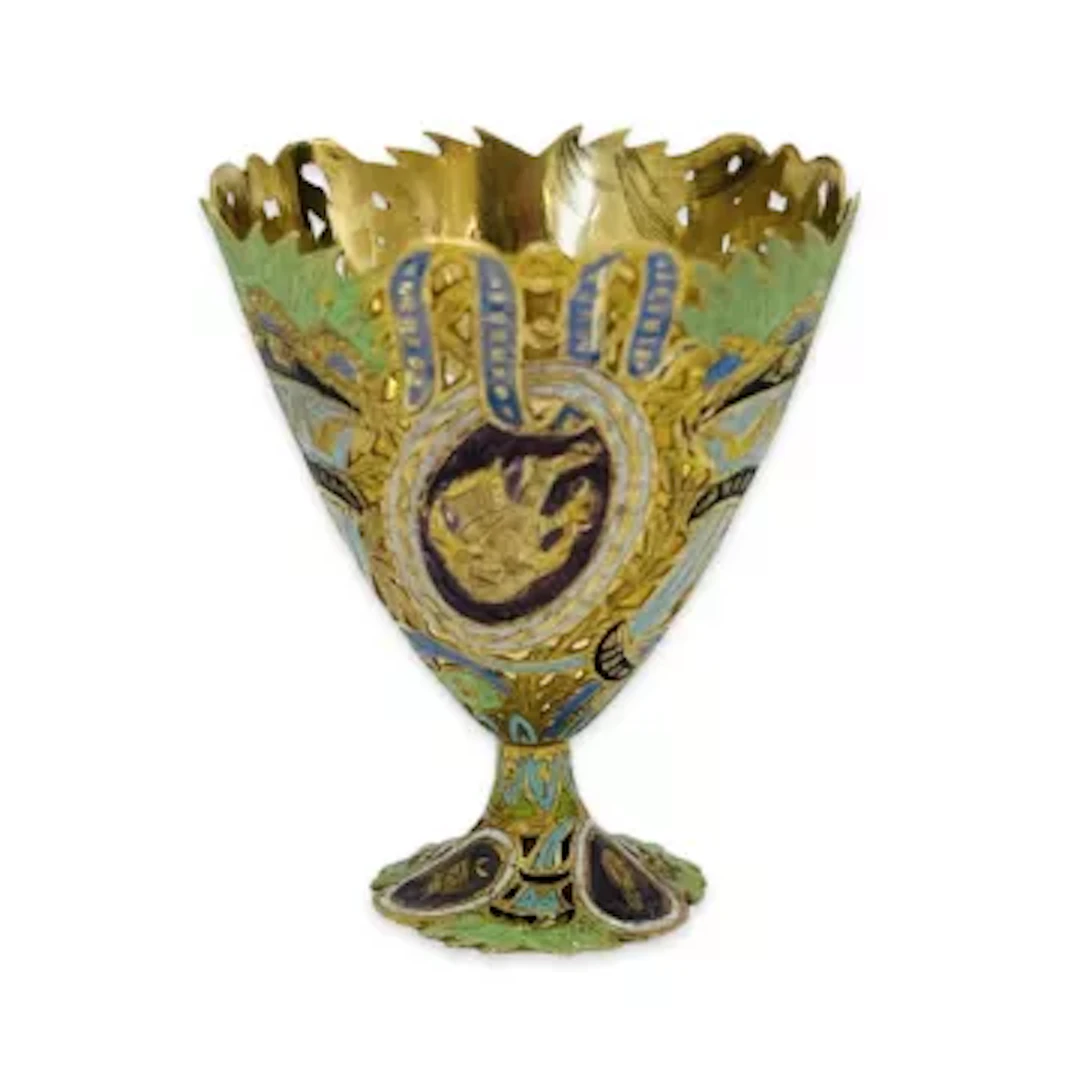 A GOLD AND ENAMELLED ZARF FOR THE OTTOMAN MARKET